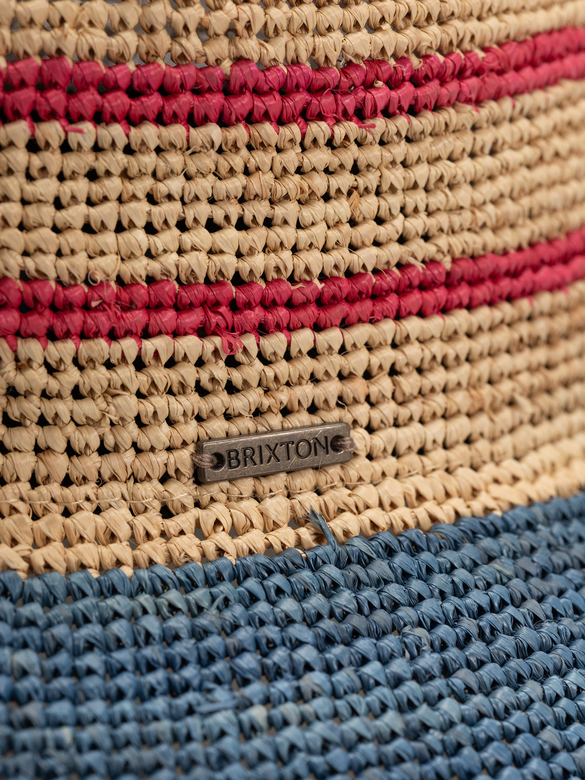 Klobouk Brixton Ellee Straw Bucket Wmn (natural/navy/red)