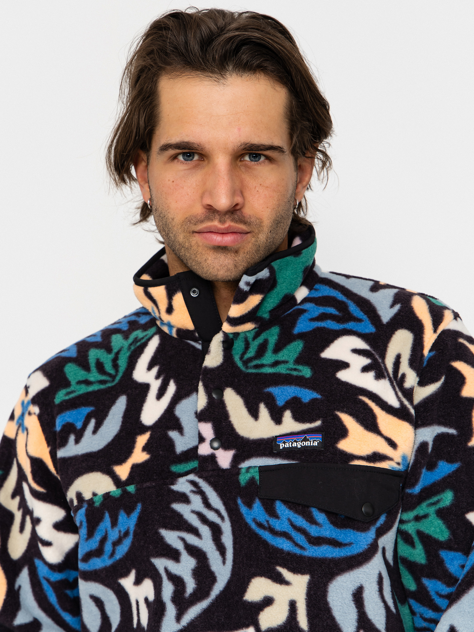 Pánský Fleecová mikina Patagonia Lightweight Synchilla Snap T (kaleido/black)