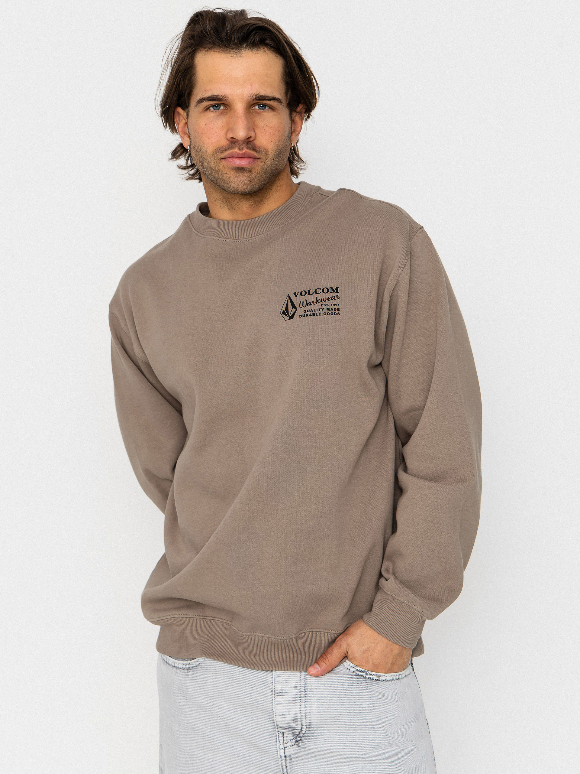 Mikina Volcom Workwear Crew (brindle)