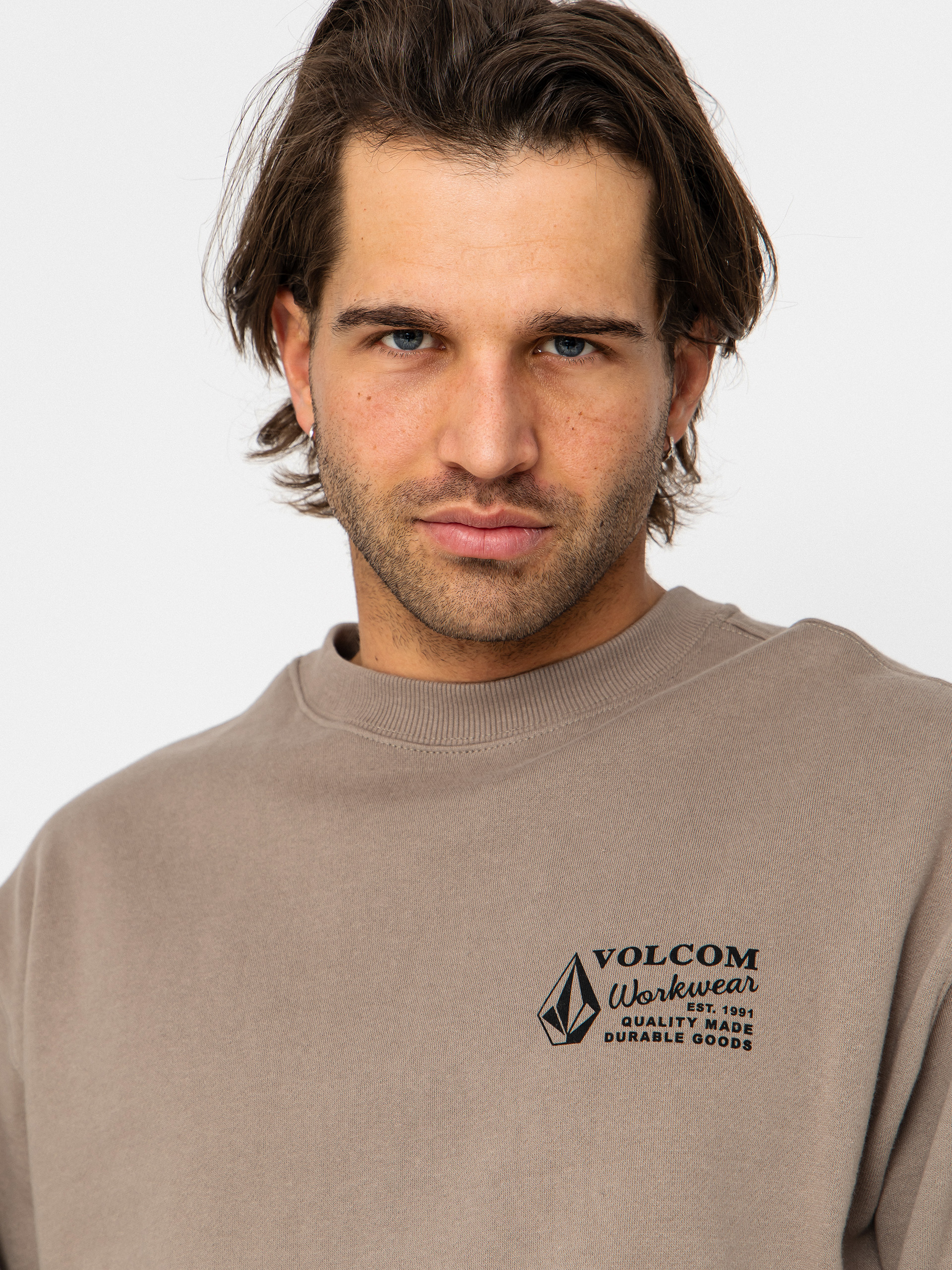 Mikina Volcom Workwear Crew (brindle)