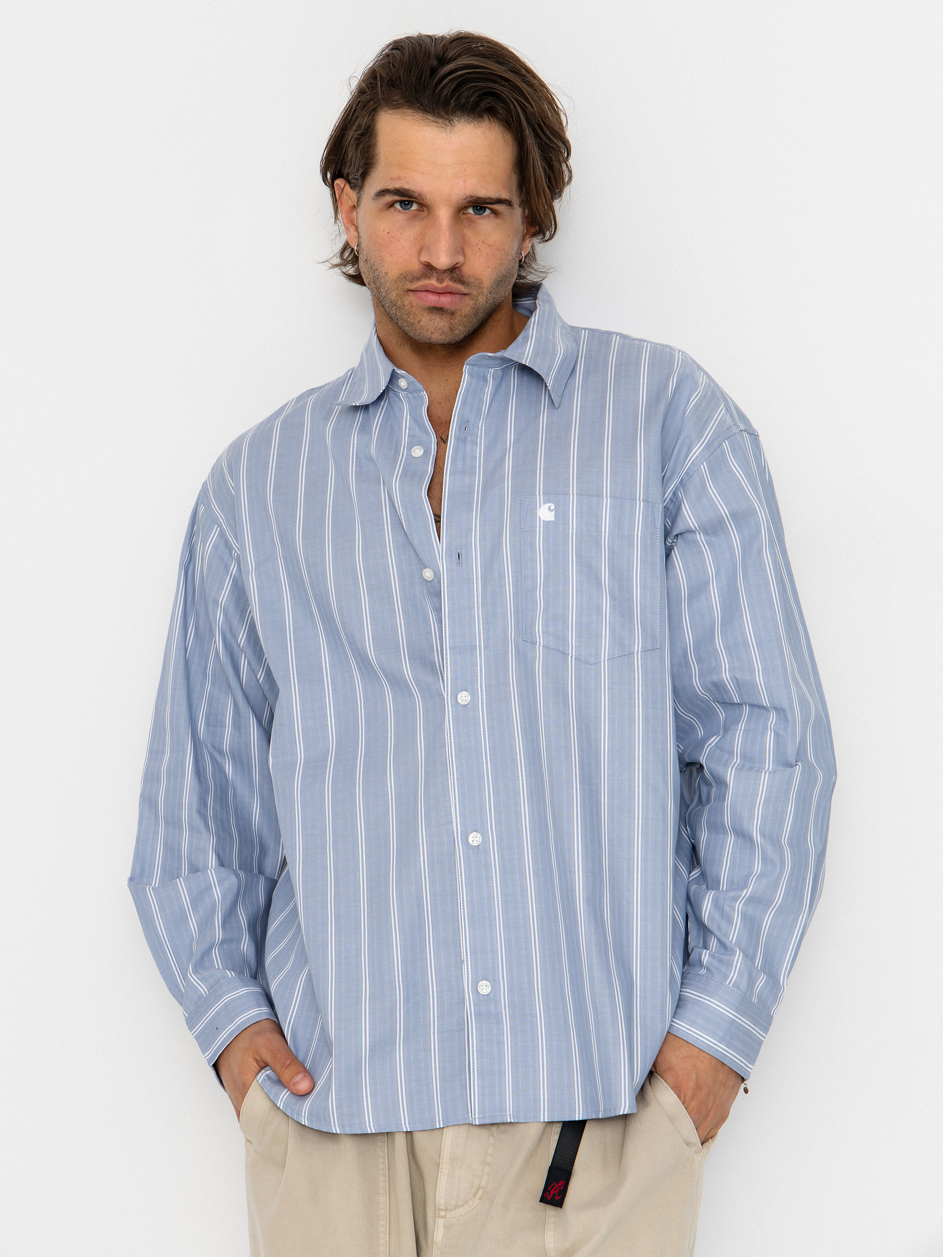Košile Carhartt WIP Beale (beale stripe/gentle blue/white)