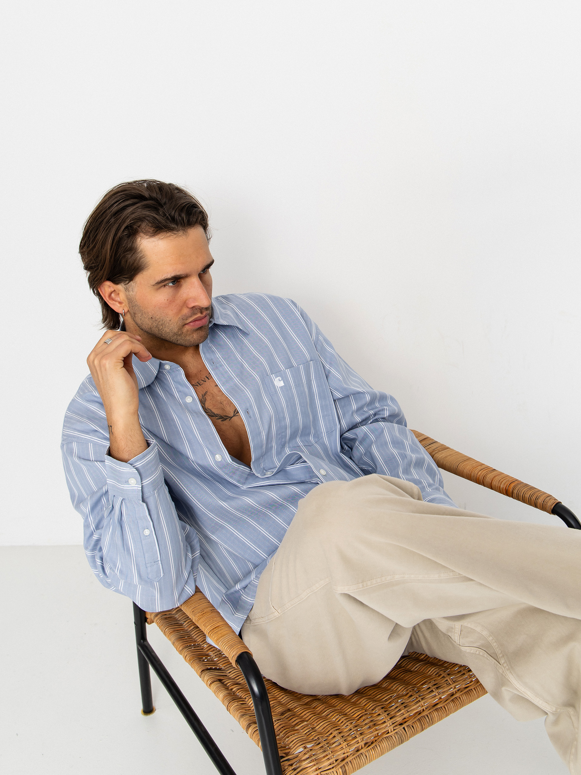 Košile Carhartt WIP Beale (beale stripe/gentle blue/white)