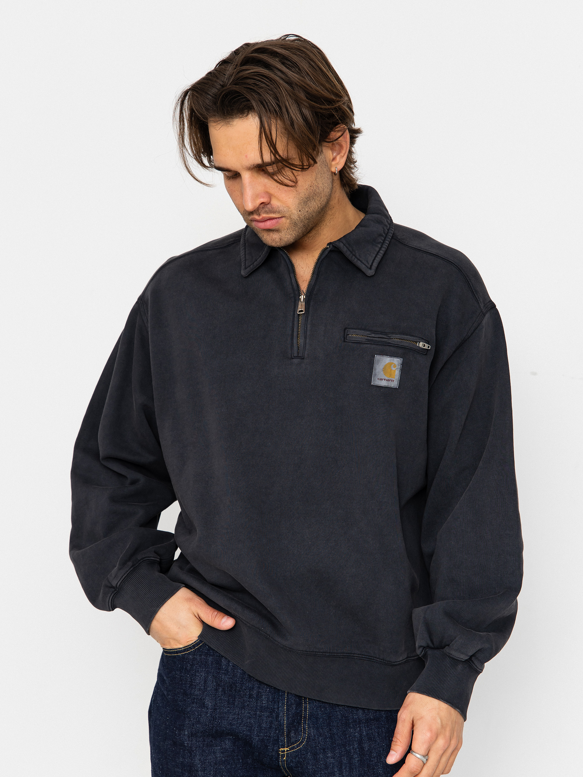 Mikina Carhartt WIP Half Zip Detroit
