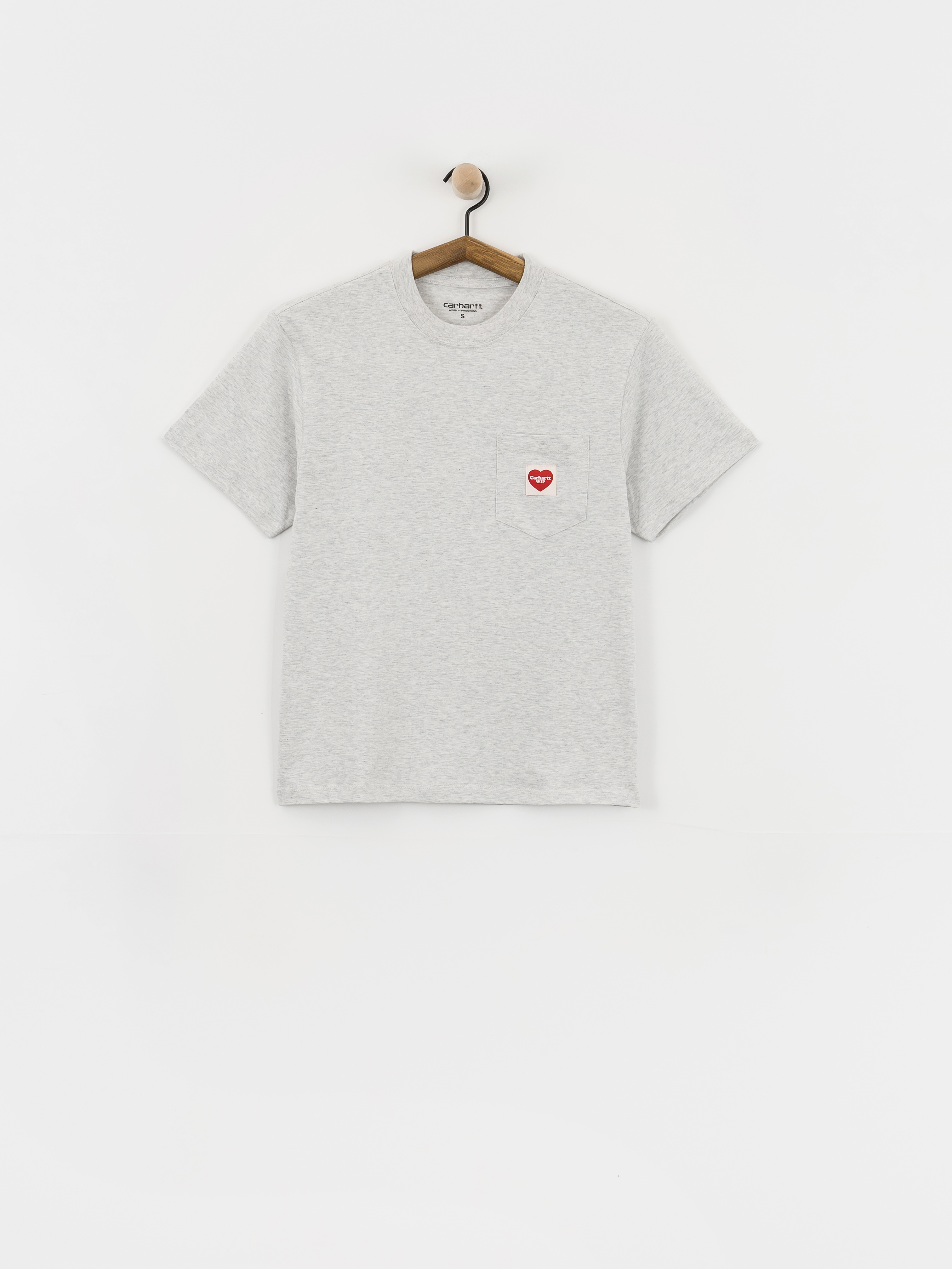 Tričko Carhartt WIP Pocket Heart Wmn (ash heather/red)