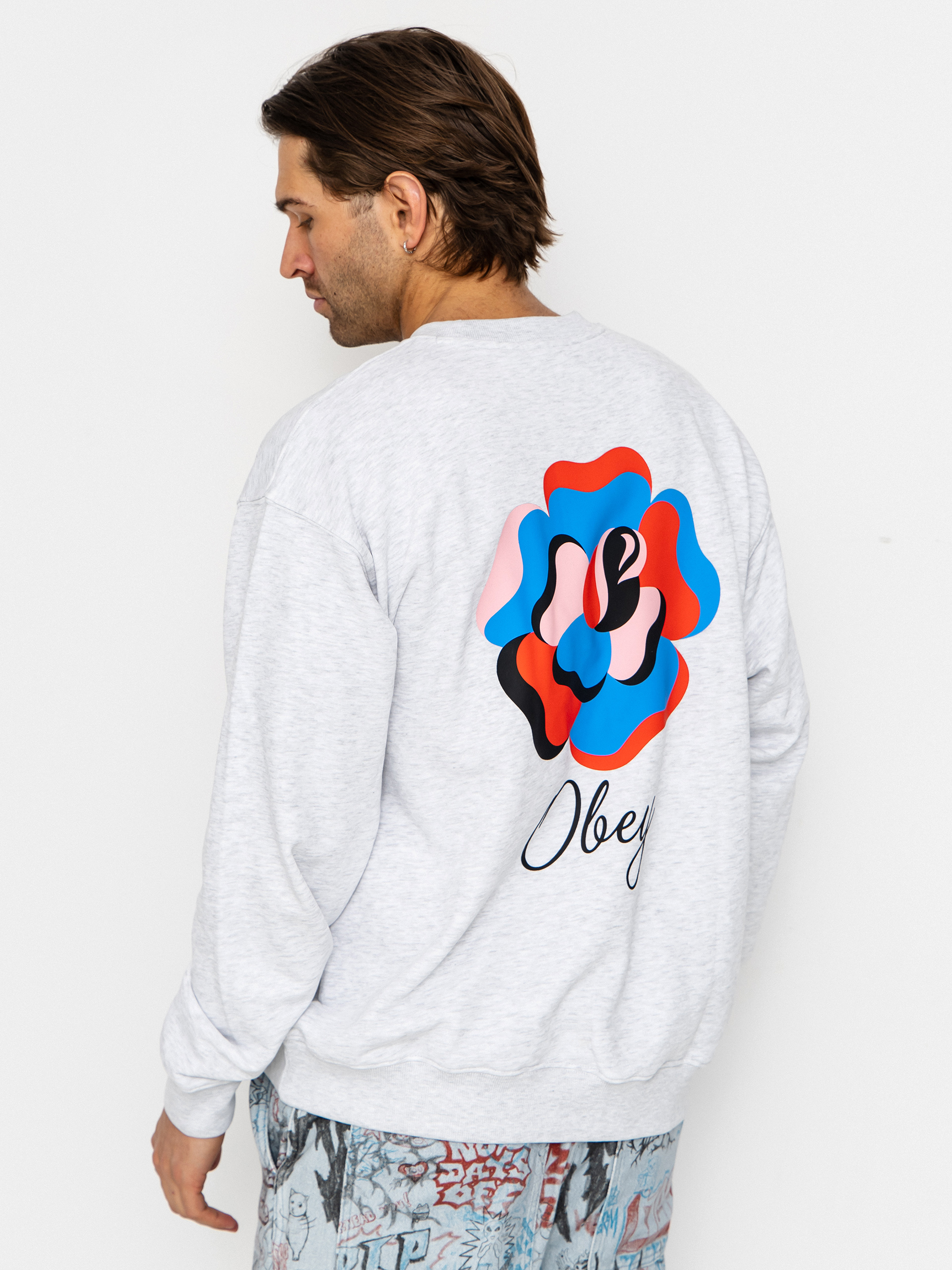 Mikina OBEY Paper Rose (heather grey)