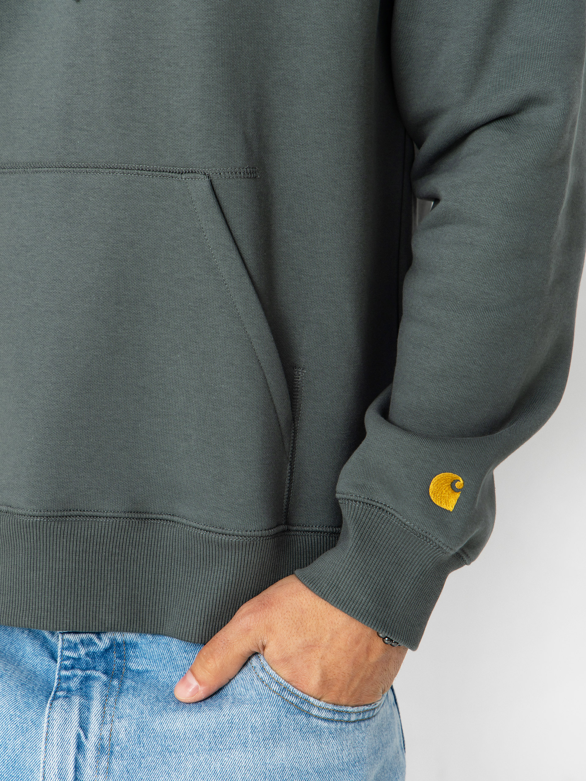 Mikina s kapucí Carhartt WIP Chase HD (velvet green/gold)