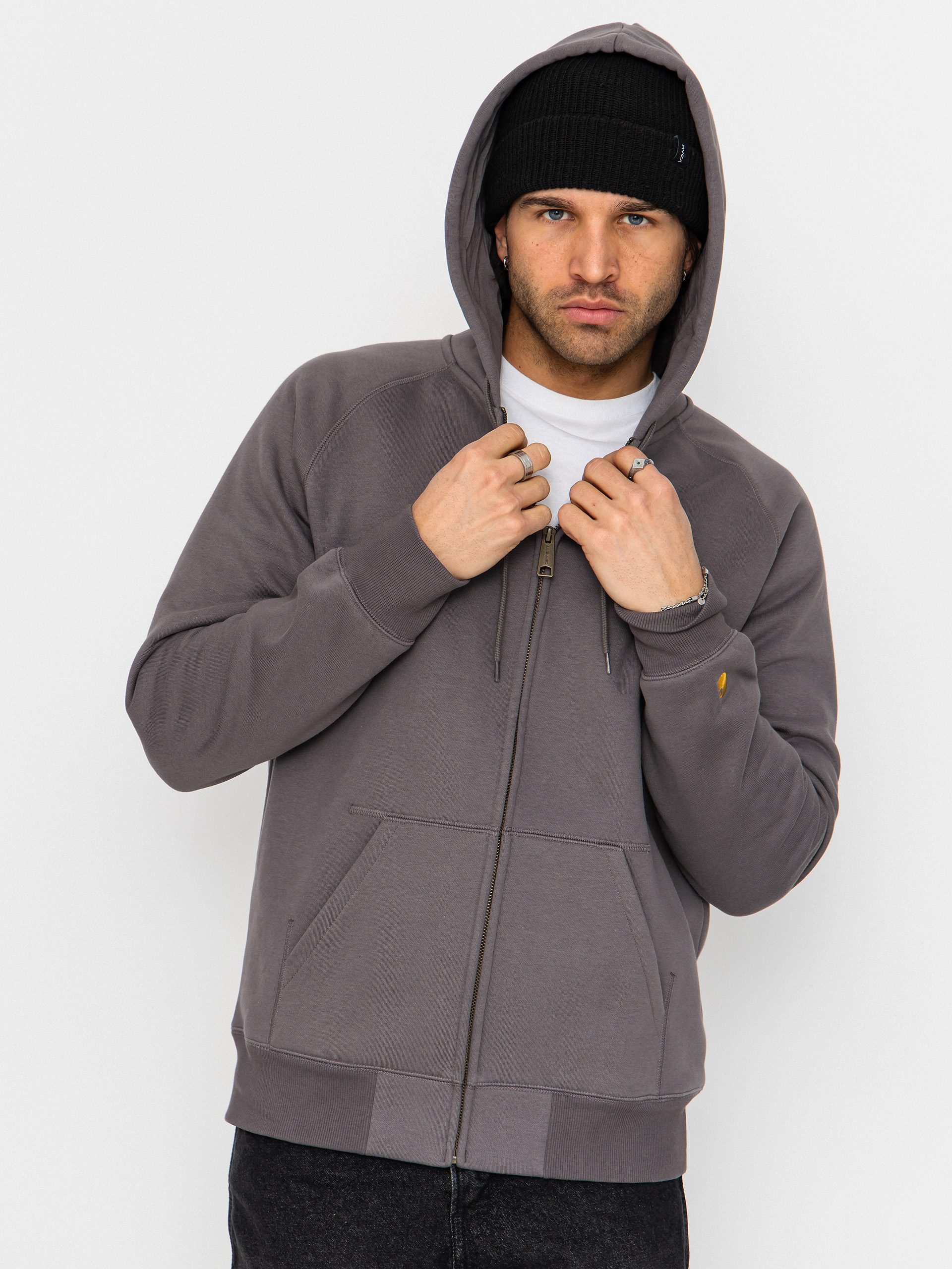 Mikina s kapucí Carhartt WIP Chase ZHD (porphyry/gold)