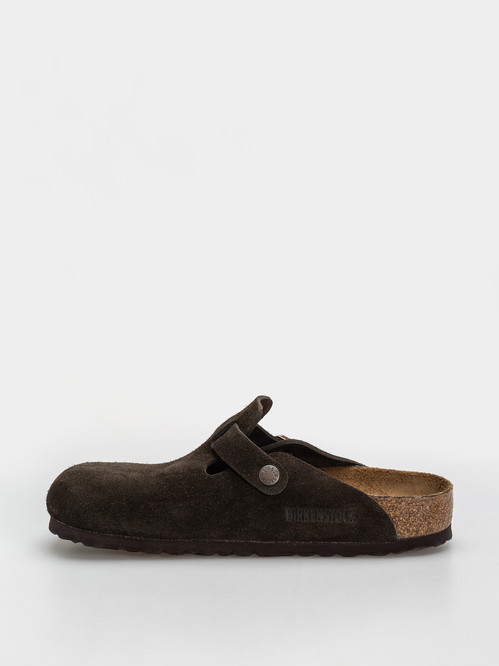 Plážovky Birkenstock Boston Suede Leather Regular (mocca)
