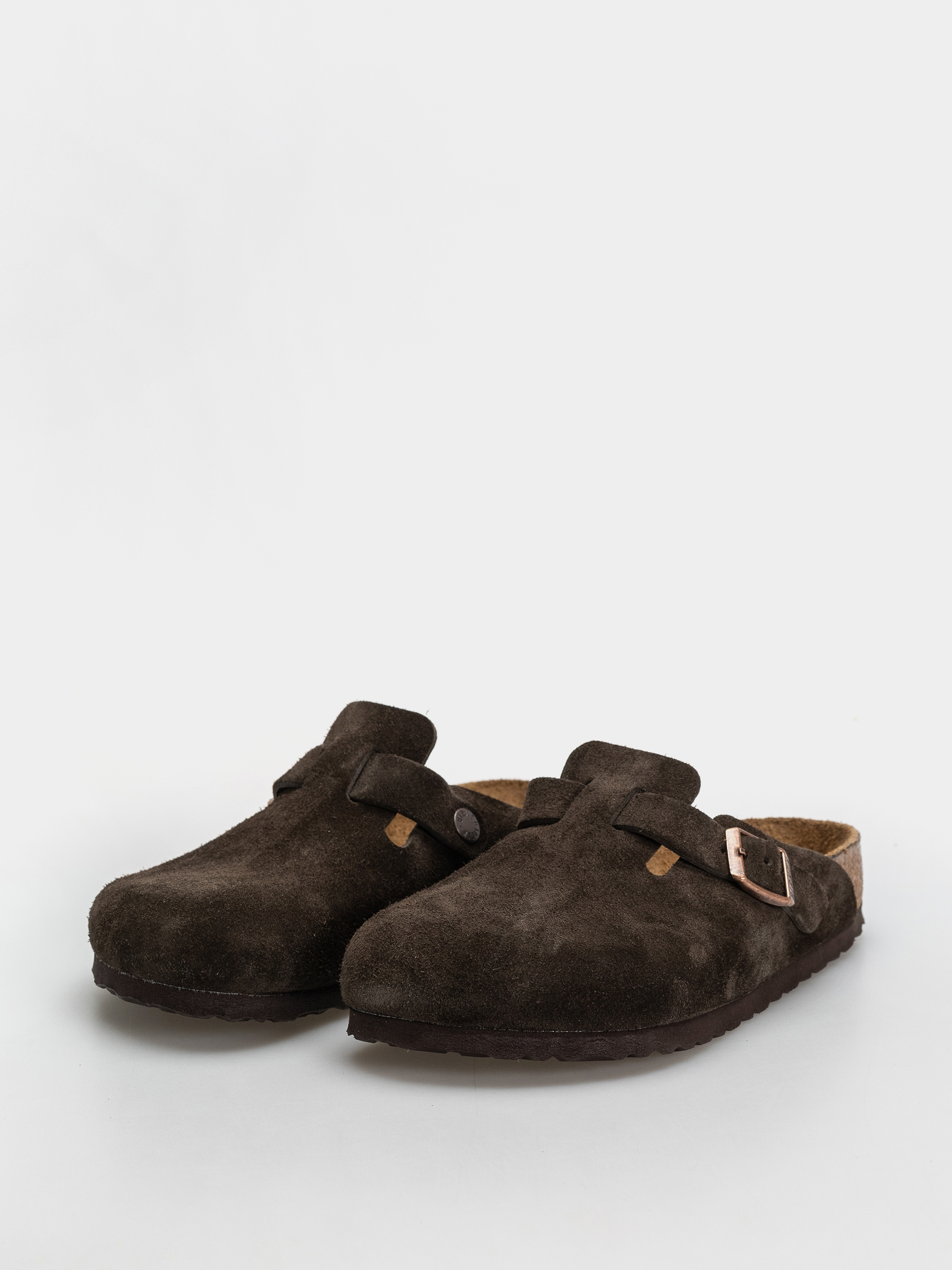 Plážovky Birkenstock Boston Suede Leather Regular (mocca)