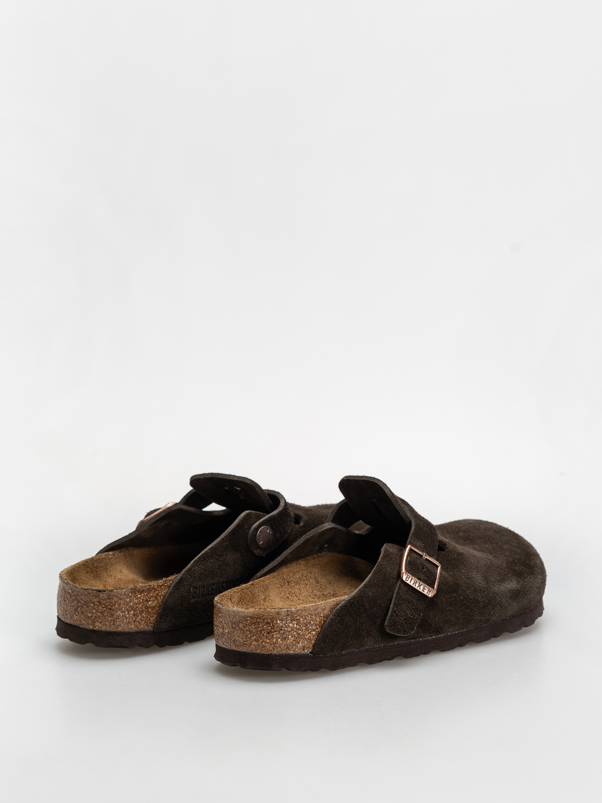 Plážovky Birkenstock Boston Suede Leather Regular (mocca)