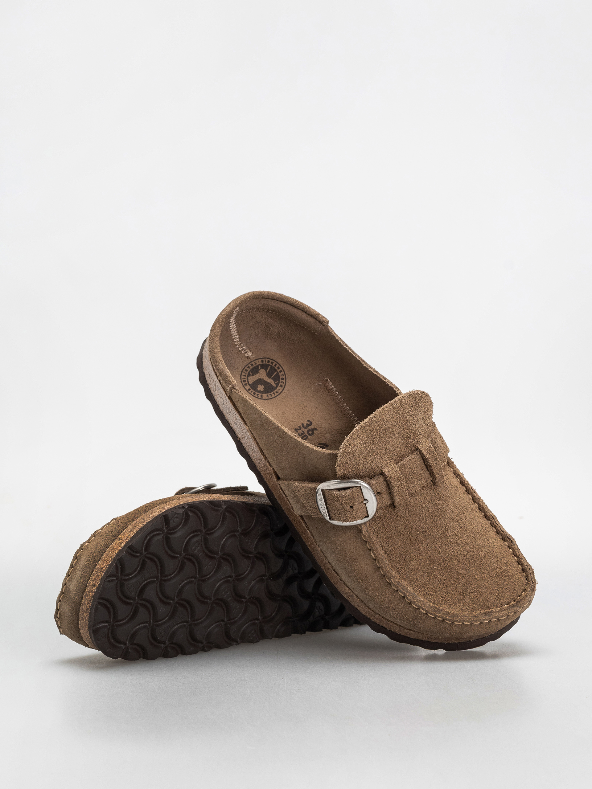 Plážovky Birkenstock Buckley Suede Leather Narrow Wmn (gray taupe)