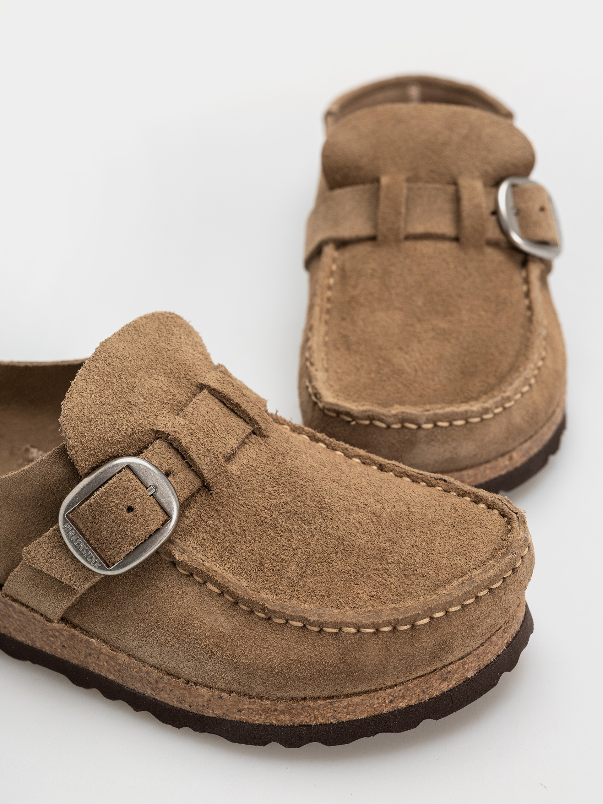 Plážovky Birkenstock Buckley Suede Leather Narrow Wmn (gray taupe)