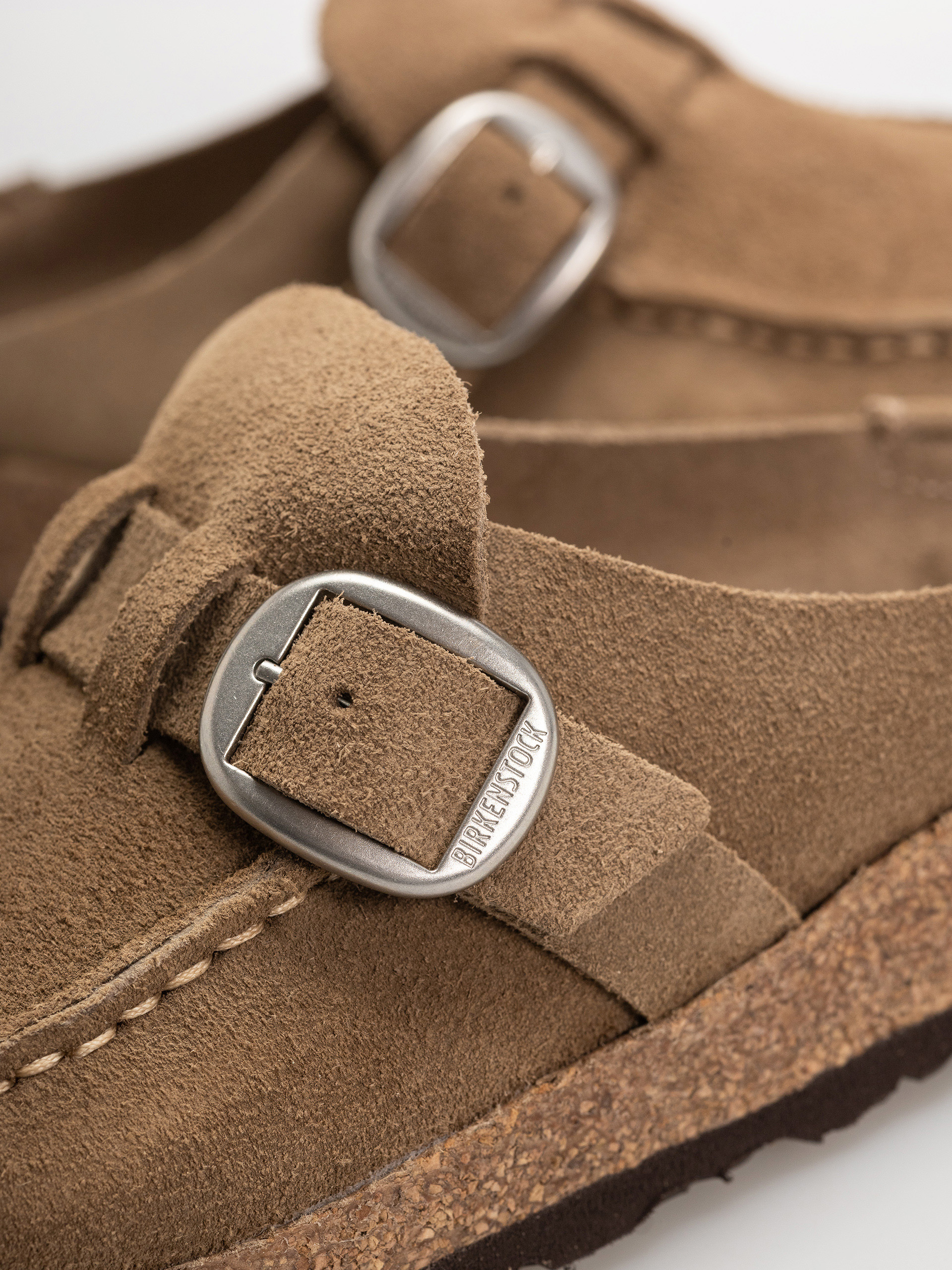 Plážovky Birkenstock Buckley Suede Leather Narrow Wmn (gray taupe)