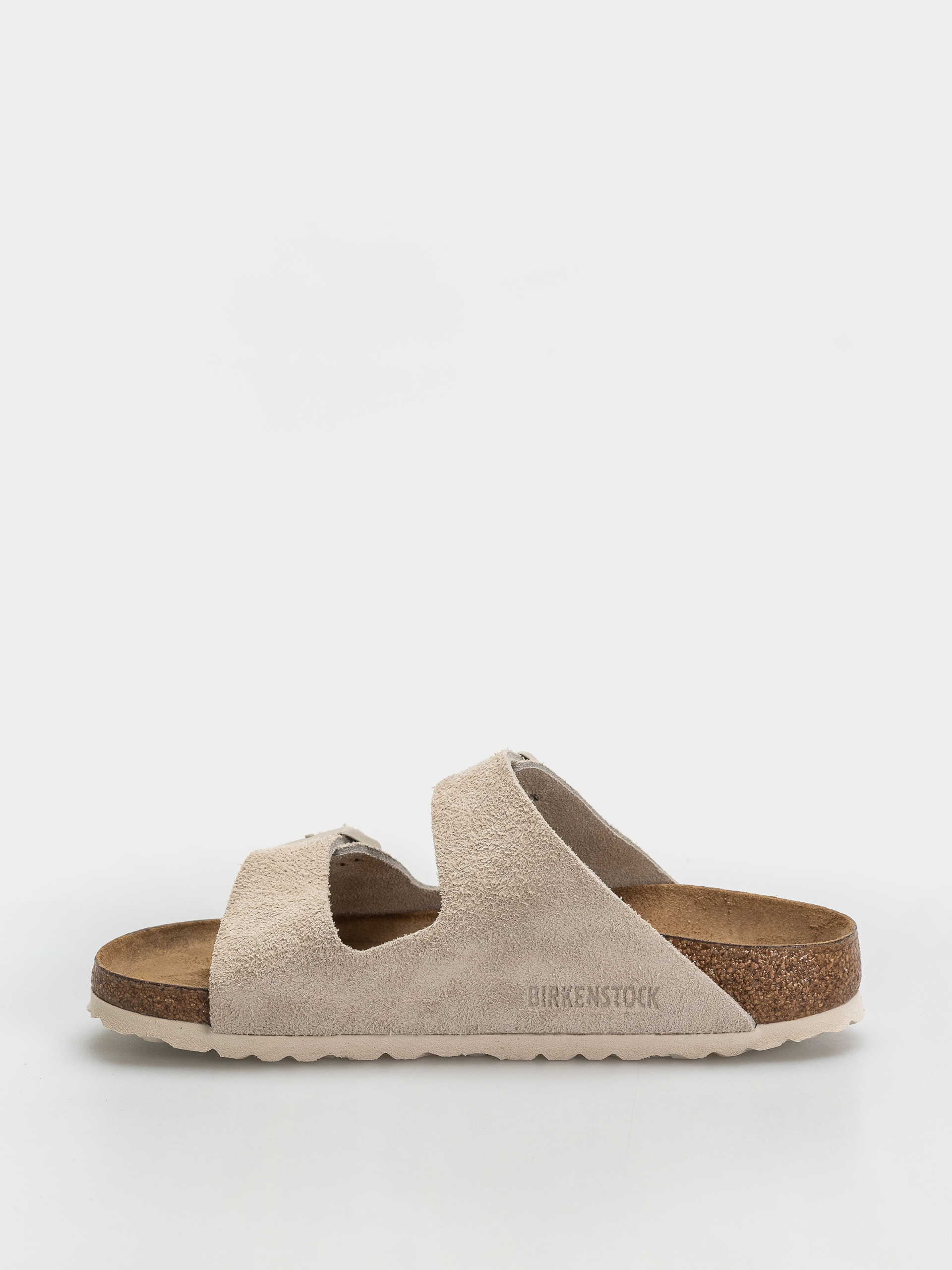 Plážovky Birkenstock Arizona Suede Leather Narrow (oyster)