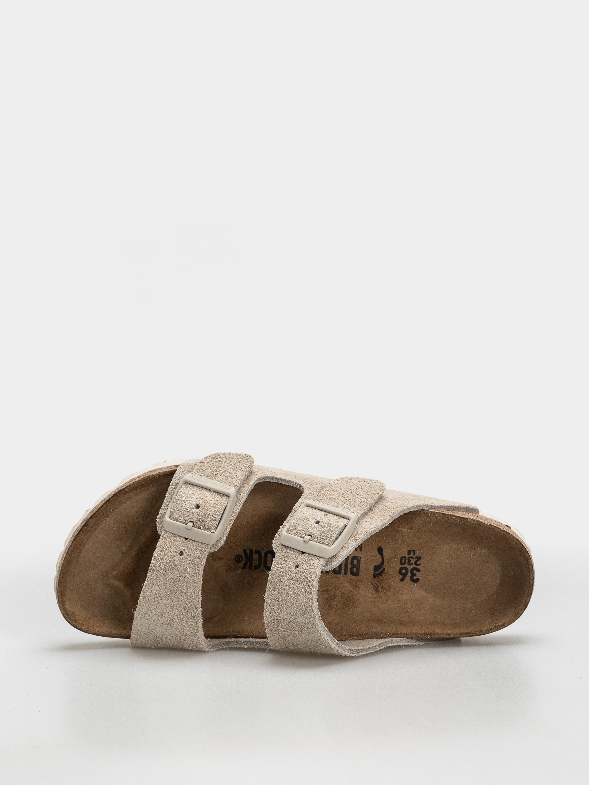 Plážovky Birkenstock Arizona Suede Leather Narrow (oyster)