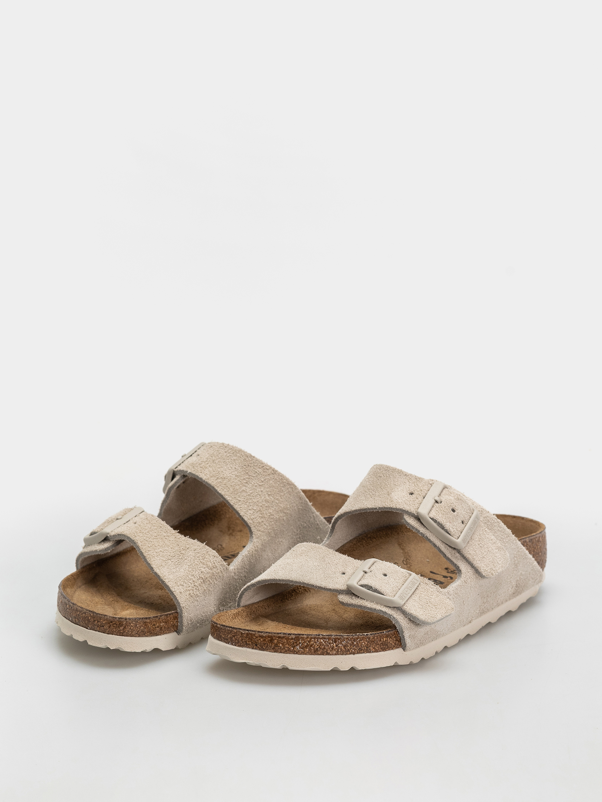 Plážovky Birkenstock Arizona Suede Leather Narrow (oyster)