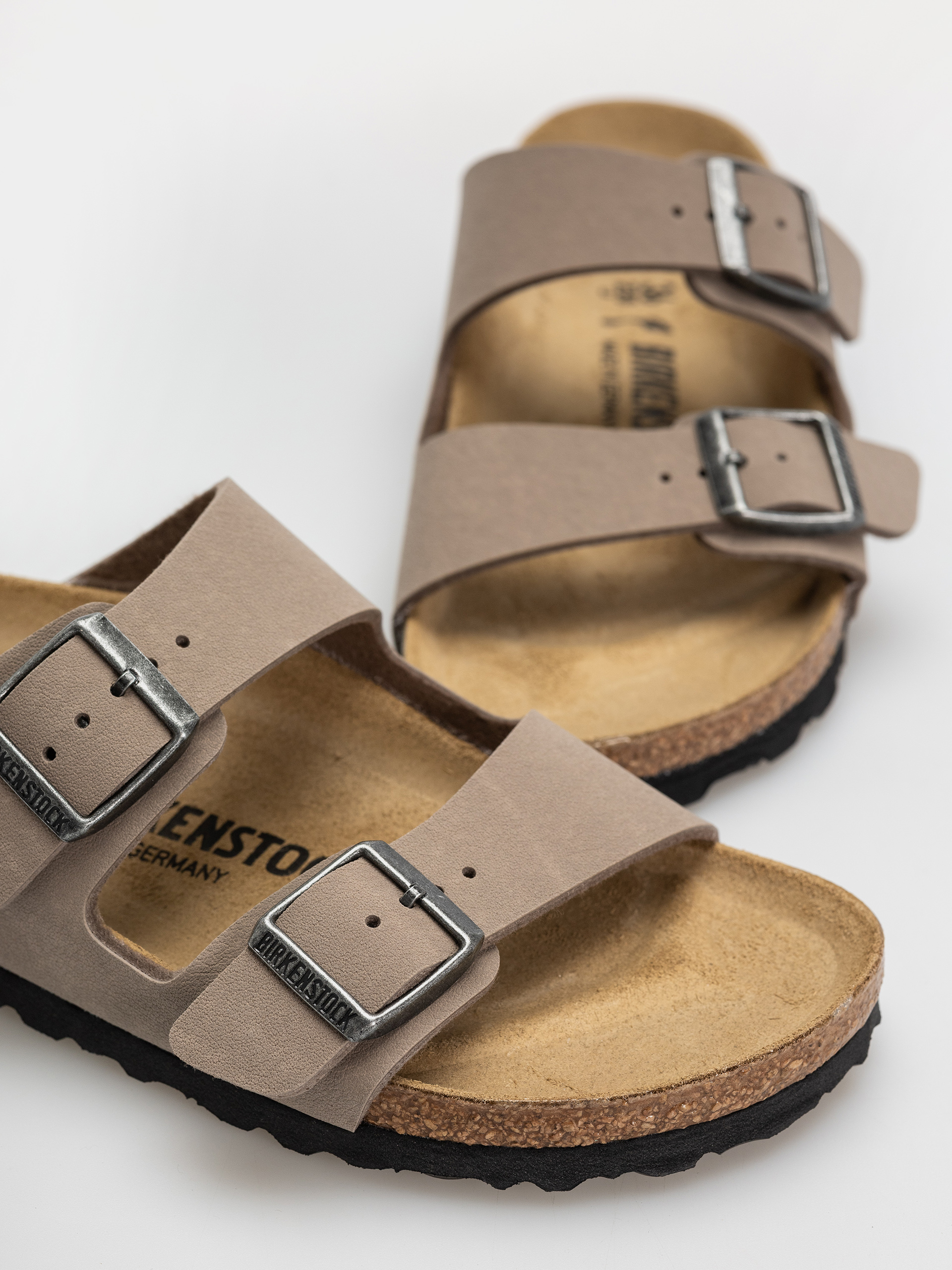 Plážovky Birkenstock Arizona Birkibuc Narrow (gray taupe)