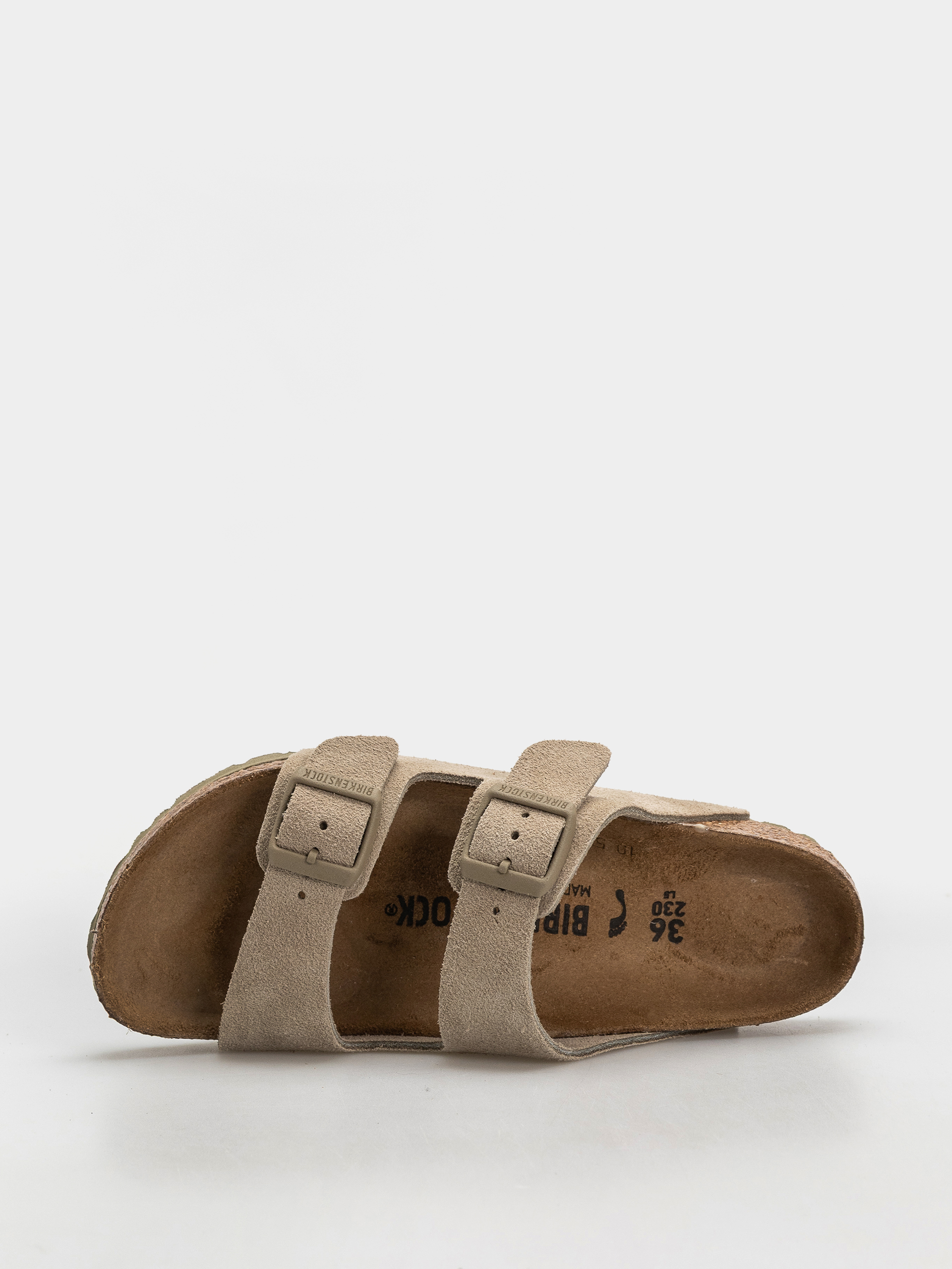 Plážovky Birkenstock Arizona Suede Leather Narrow (faded khaki)
