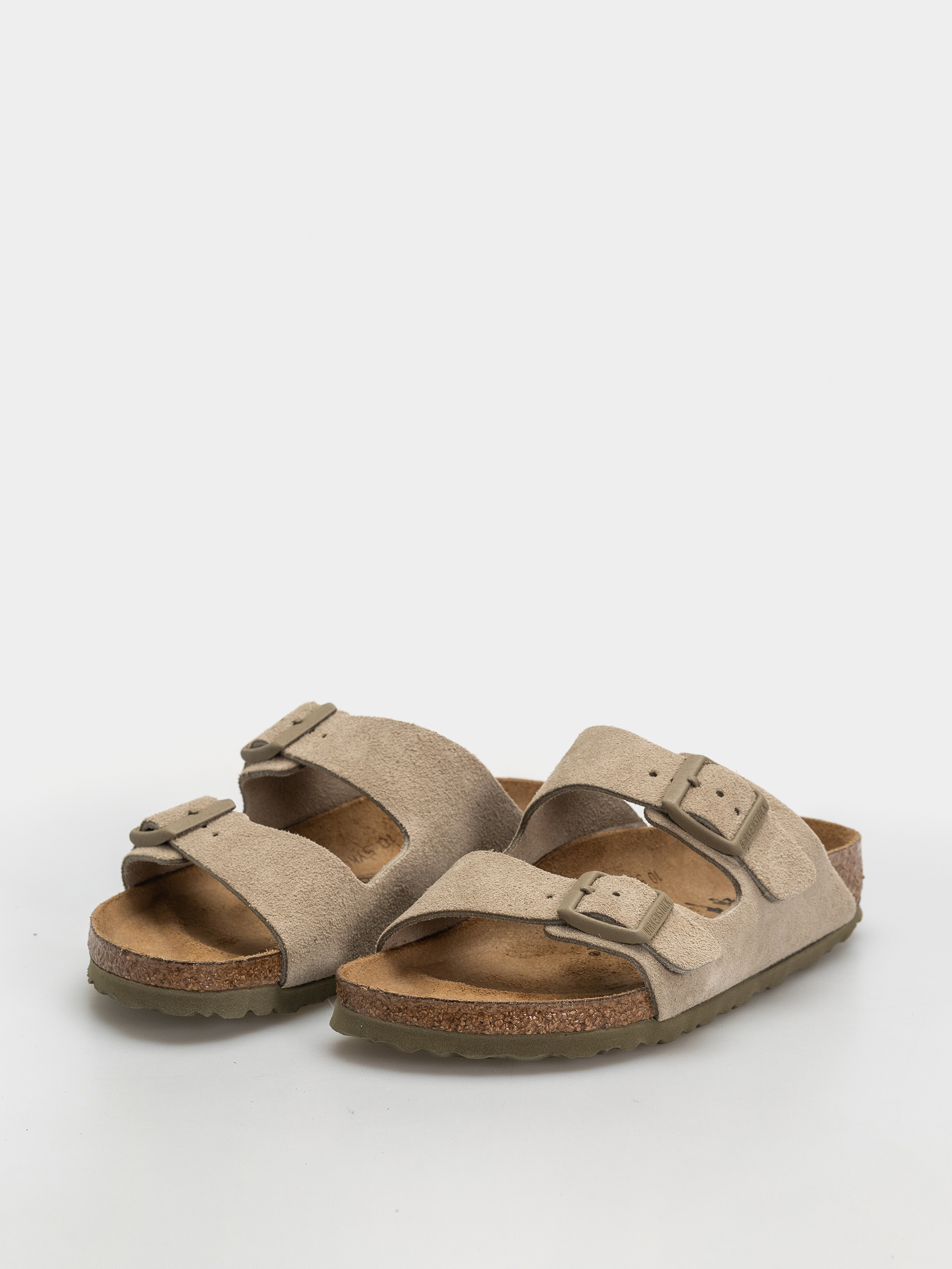Plážovky Birkenstock Arizona Suede Leather Narrow (faded khaki)