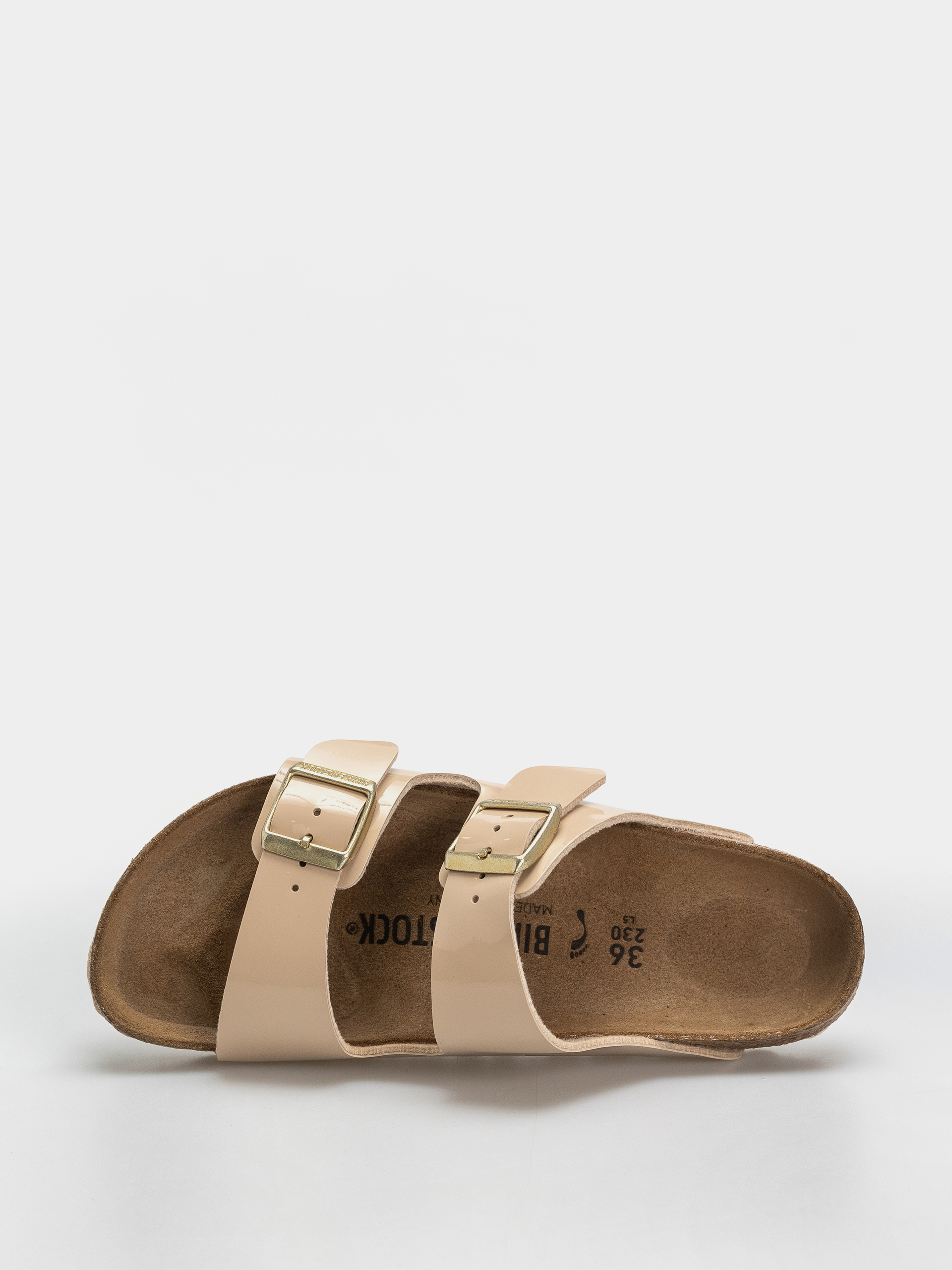 Plážovky Birkenstock Arizona Birko Flor Patent Narrow Wmn (sand)