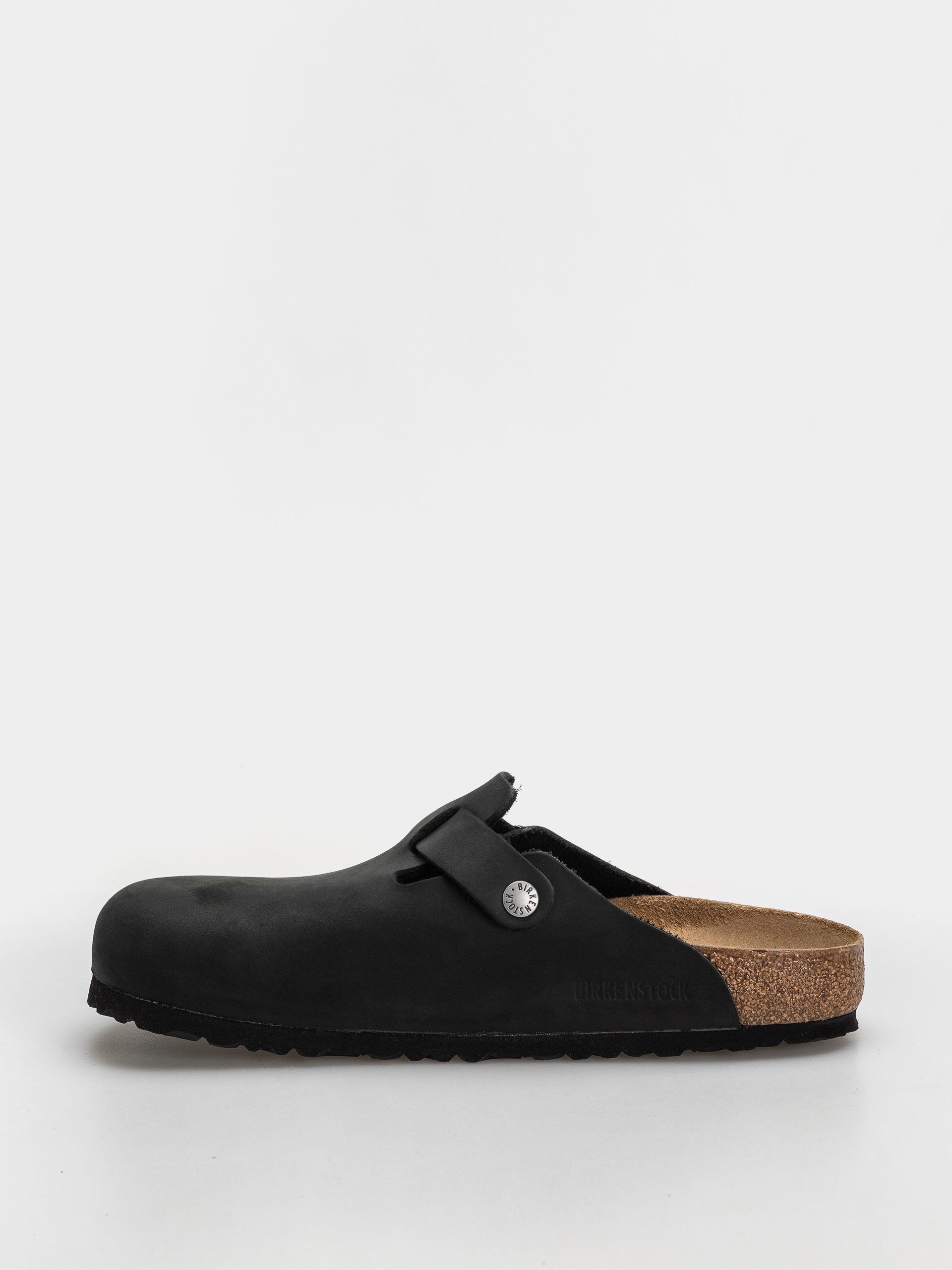 Plážovky Birkenstock Boston Oiled Leather Regular (black)