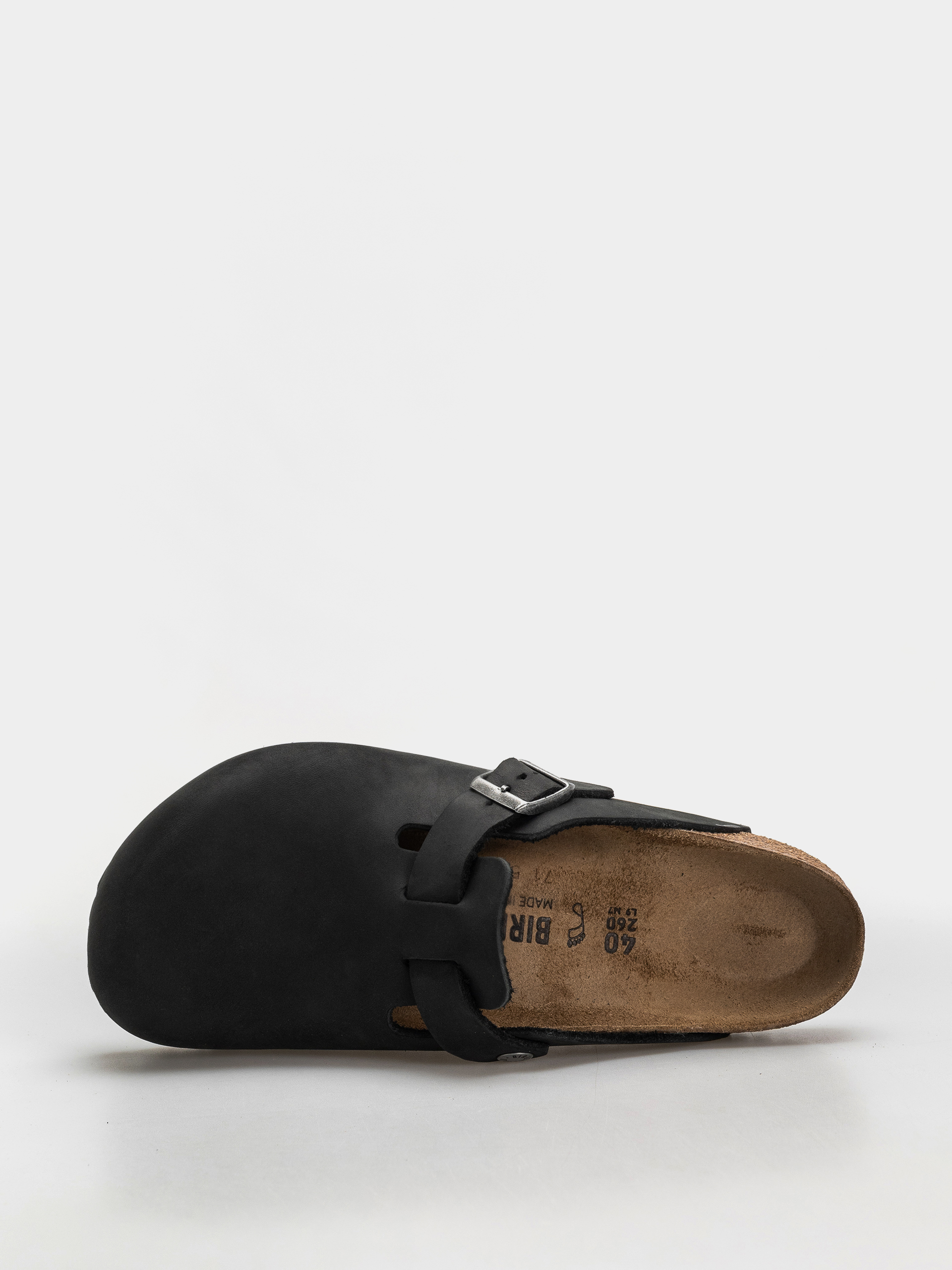 Plážovky Birkenstock Boston Oiled Leather Regular (black)