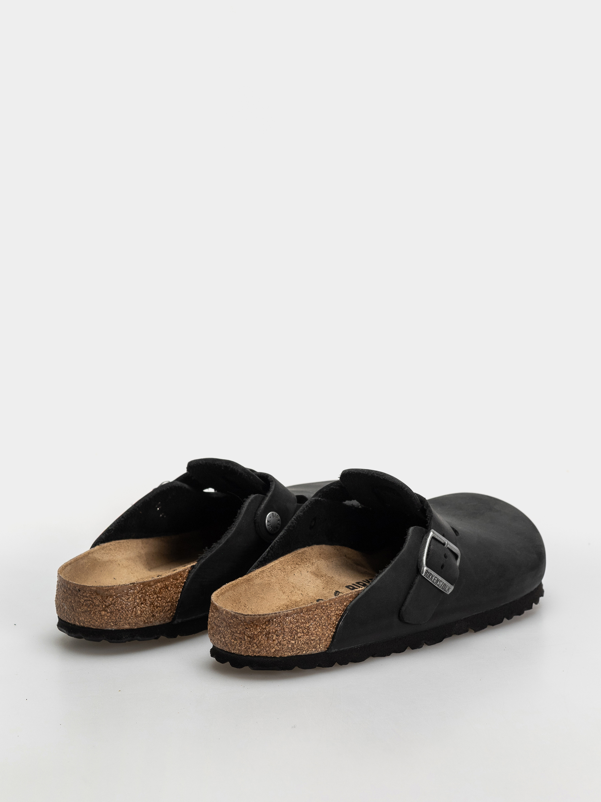 Plážovky Birkenstock Boston Oiled Leather Regular (black)
