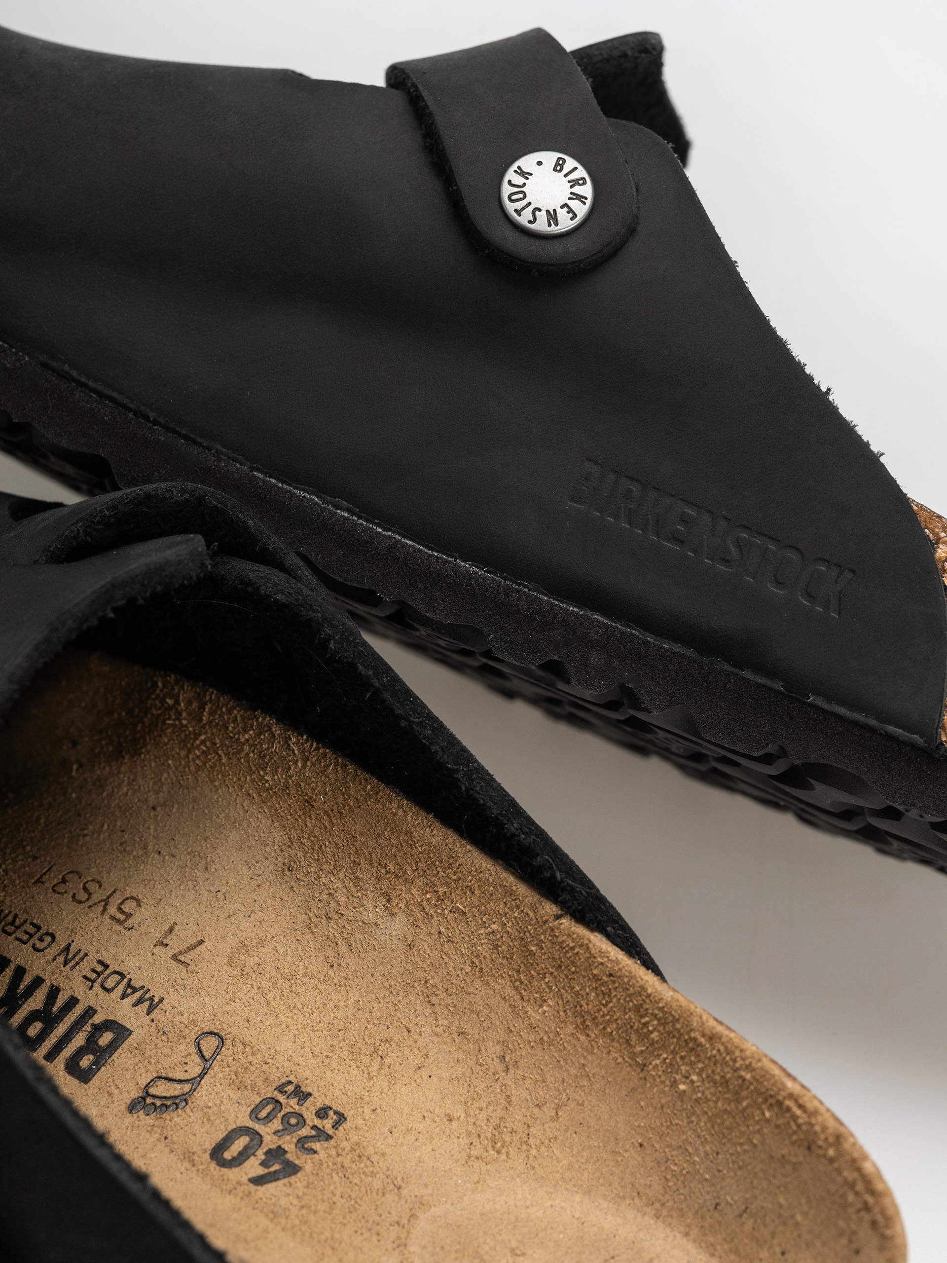 Plážovky Birkenstock Boston Oiled Leather Regular (black)