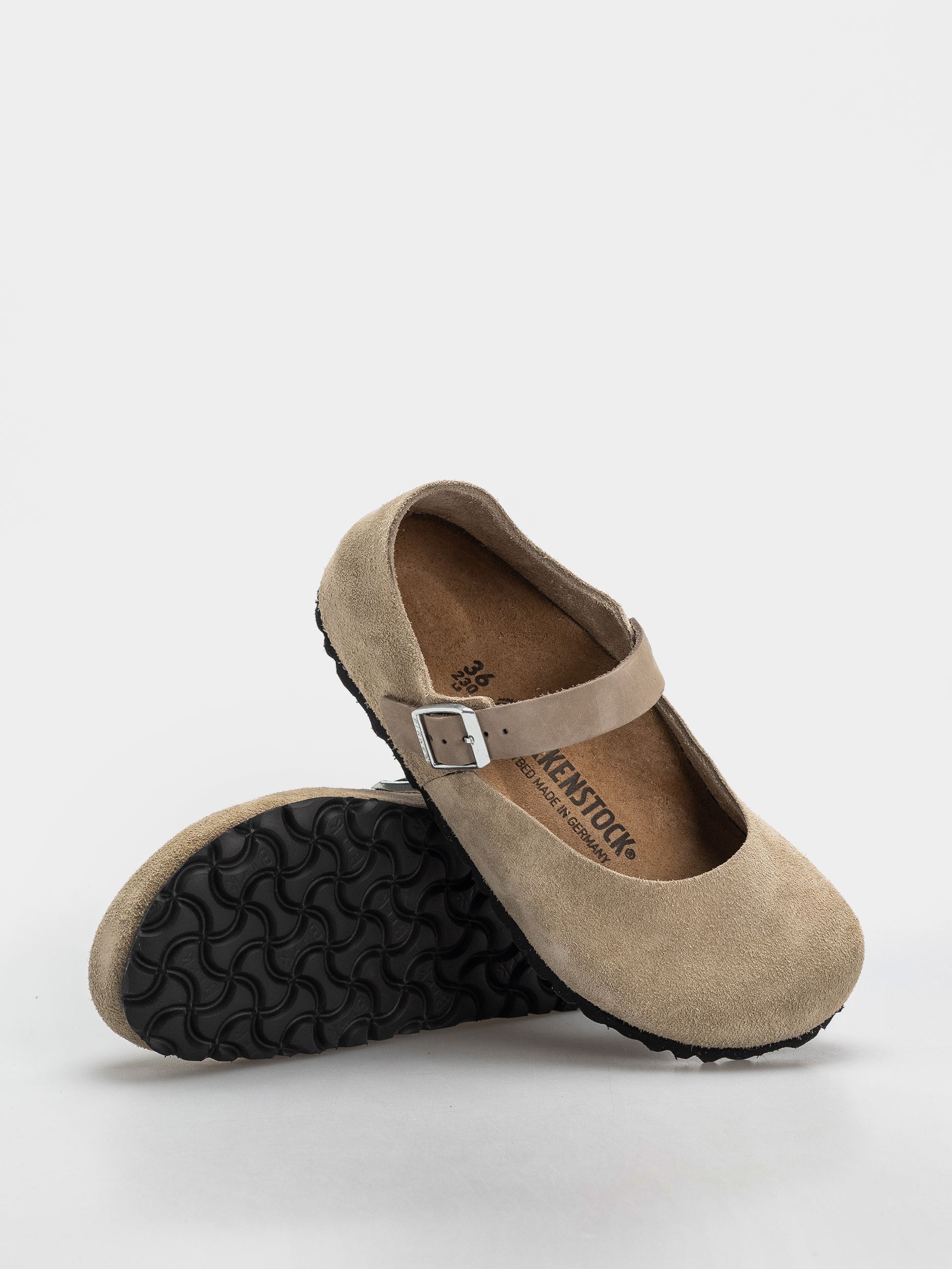 Plážovky Birkenstock Mantova Suede Leather Narrow Wmn (taupe)