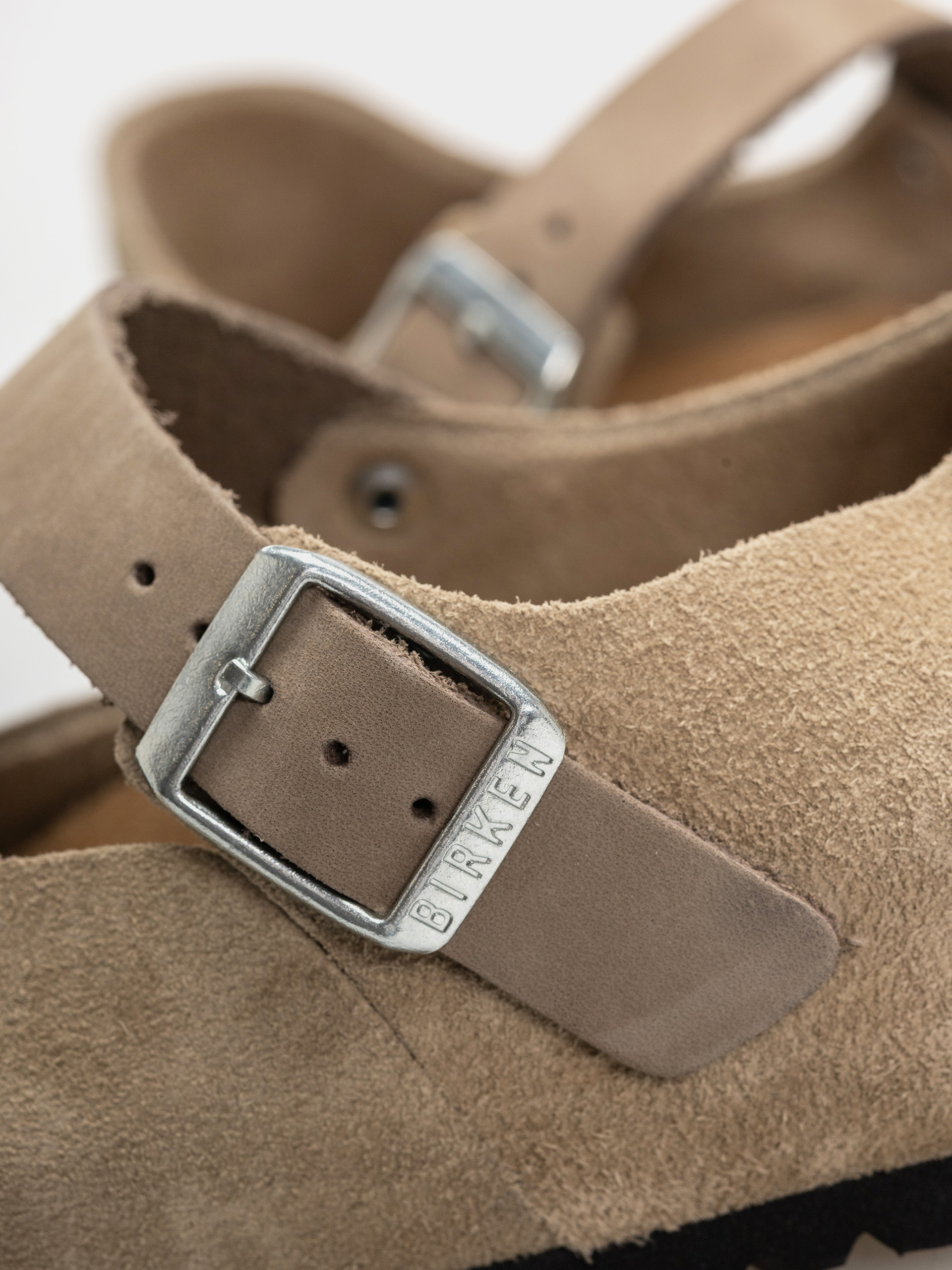 Plážovky Birkenstock Mantova Suede Leather Narrow Wmn (taupe)