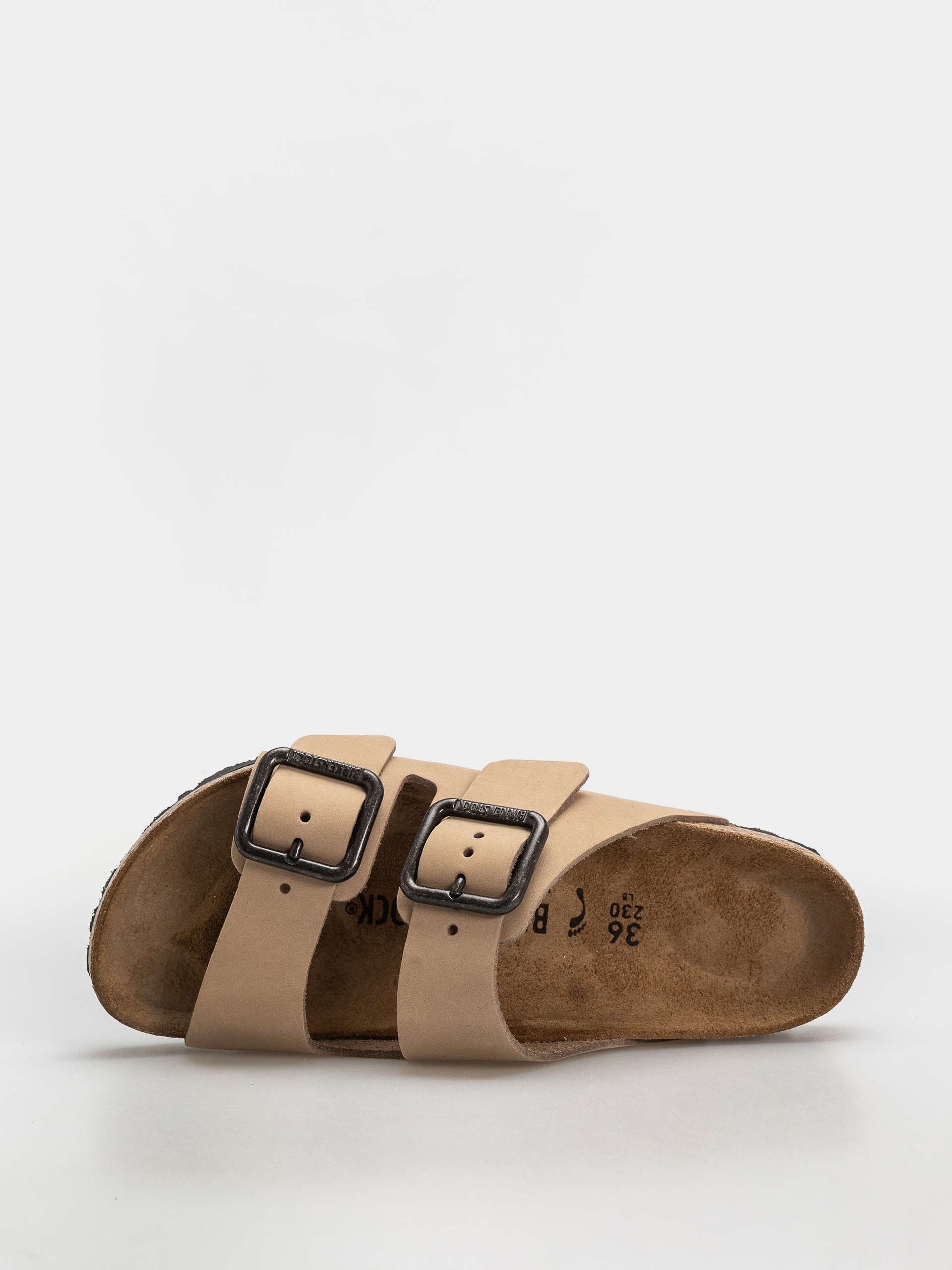 Plážovky Birkenstock Arizona Wire Buckle Nubuck Leather Narrow (sandcastle)