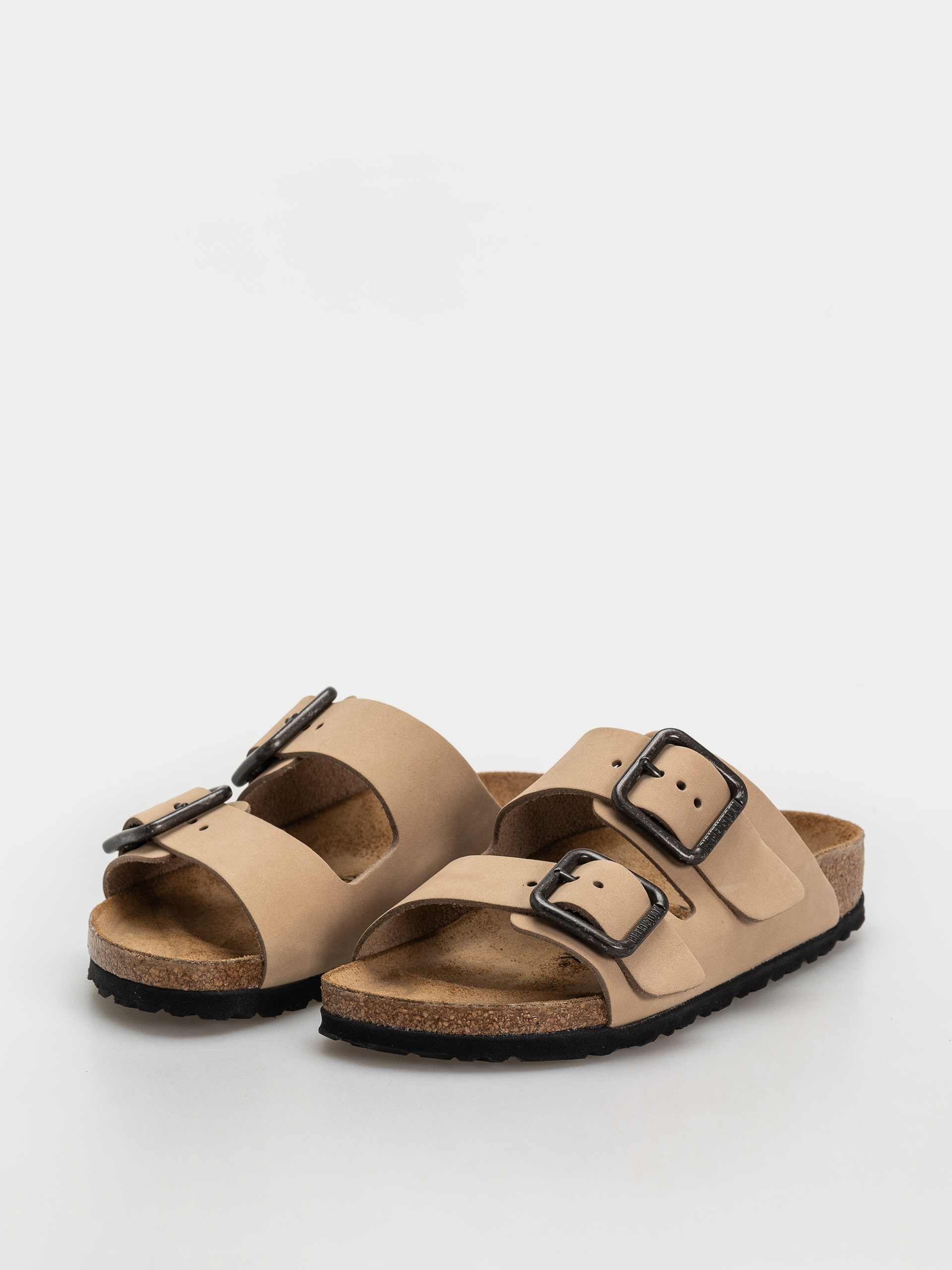 Plážovky Birkenstock Arizona Wire Buckle Nubuck Leather Narrow (sandcastle)