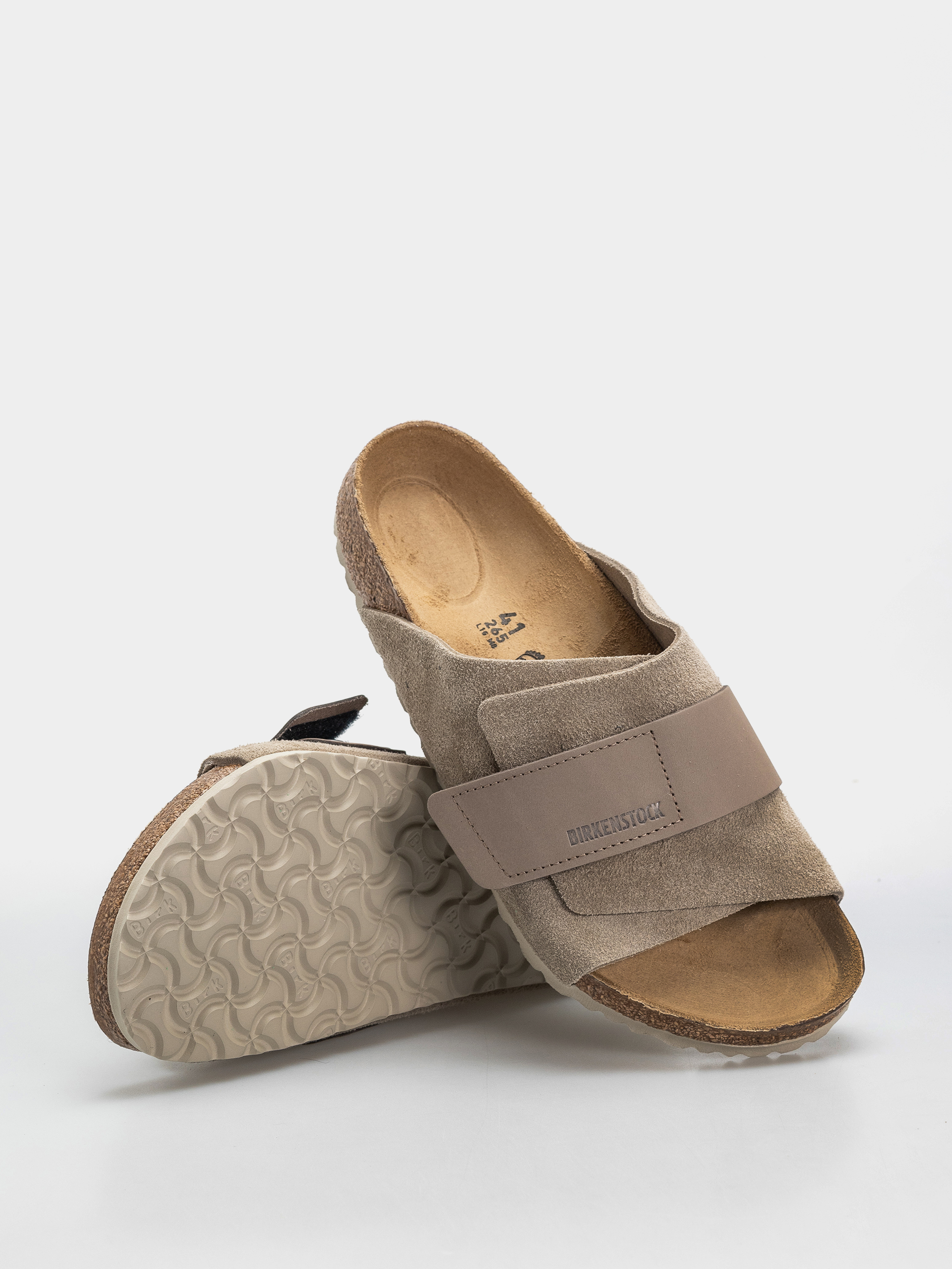 Plážovky Birkenstock Kyoto Nubuck Suede Leather Regular (taupe)