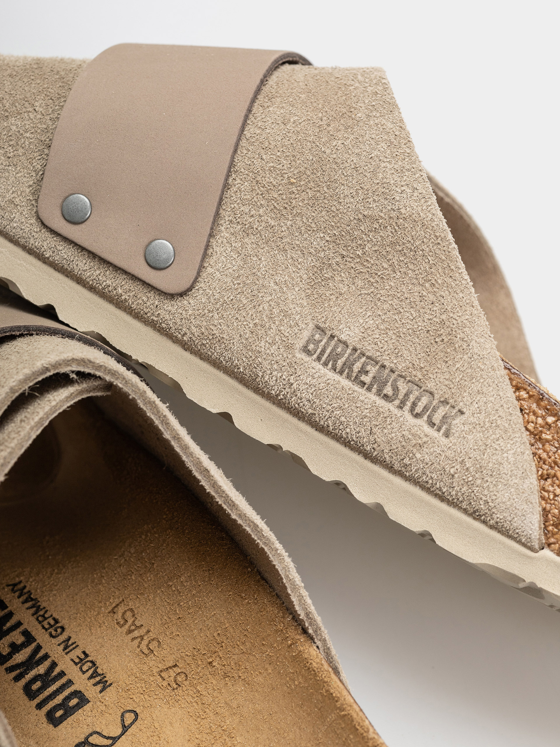Plážovky Birkenstock Kyoto Nubuck Suede Leather Regular (taupe)