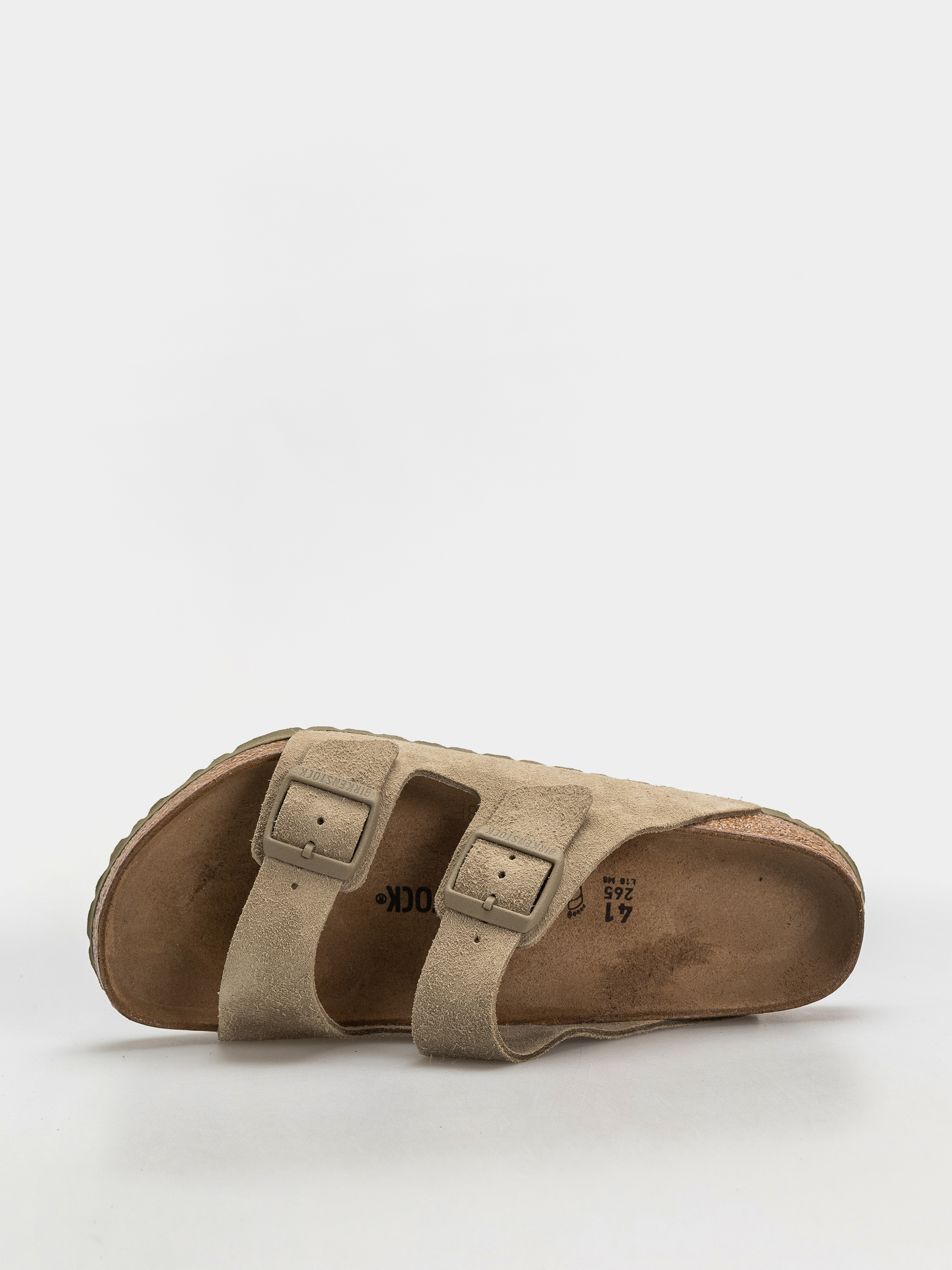 Plážovky Birkenstock Arizona Suede Leather Regular (faded khaki)