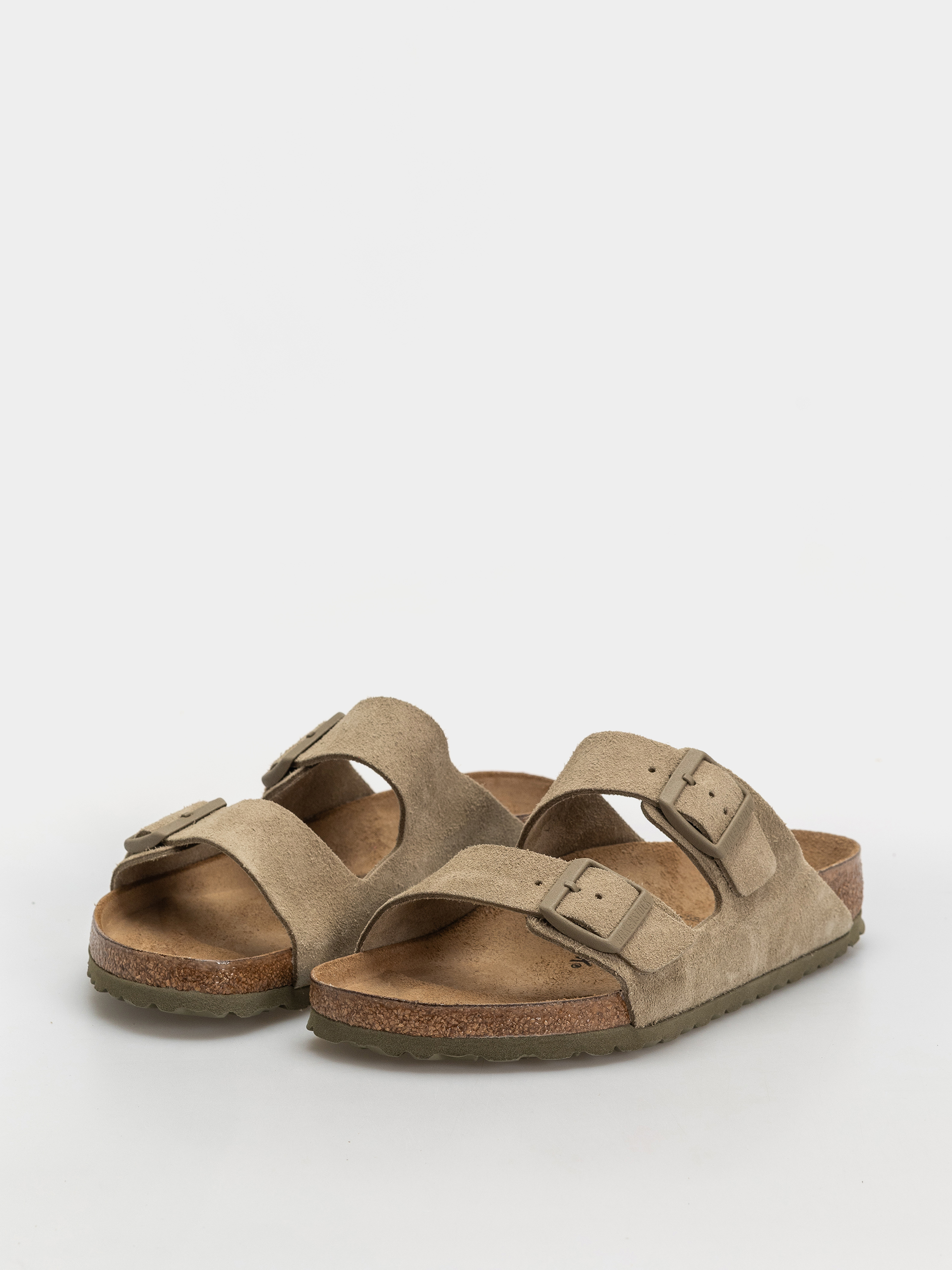 Plážovky Birkenstock Arizona Suede Leather Regular (faded khaki)