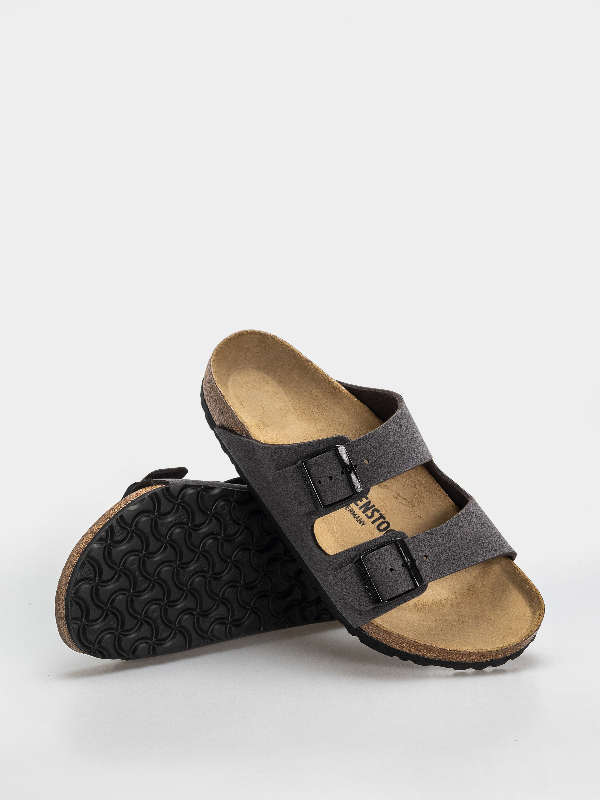 Plážovky Birkenstock Arizona Birkibuc Regular (velvet gray/black)