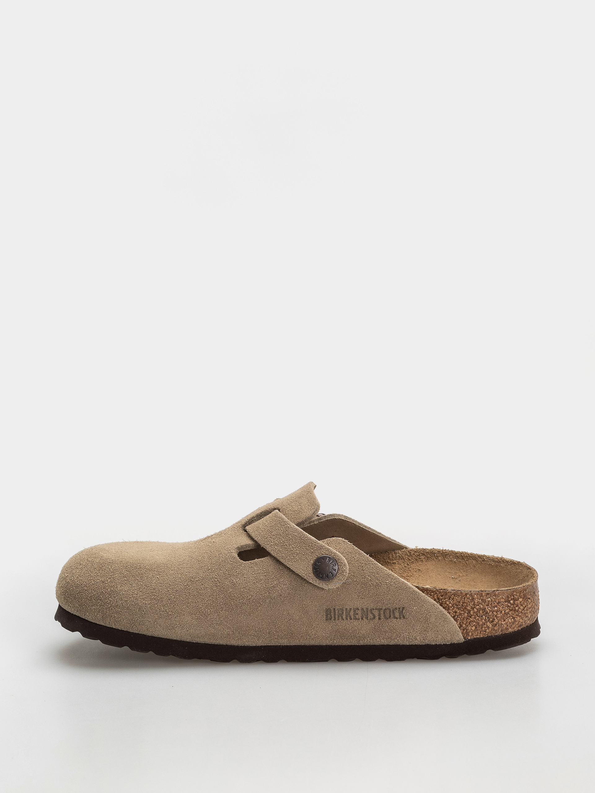 Plážovky Birkenstock Boston Suede Leather Narrow Wmn (taupe)