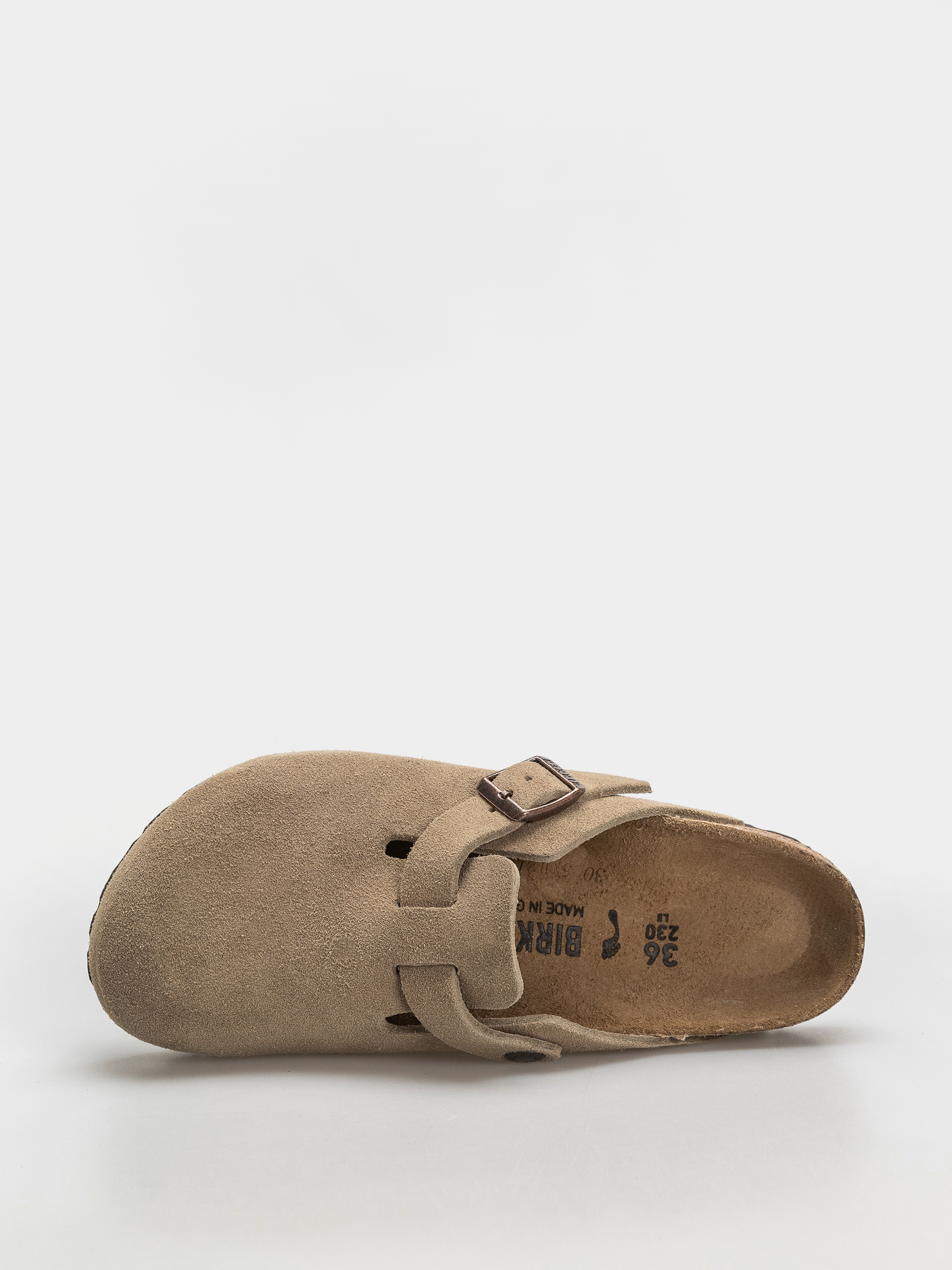 Plážovky Birkenstock Boston Suede Leather Narrow Wmn (taupe)