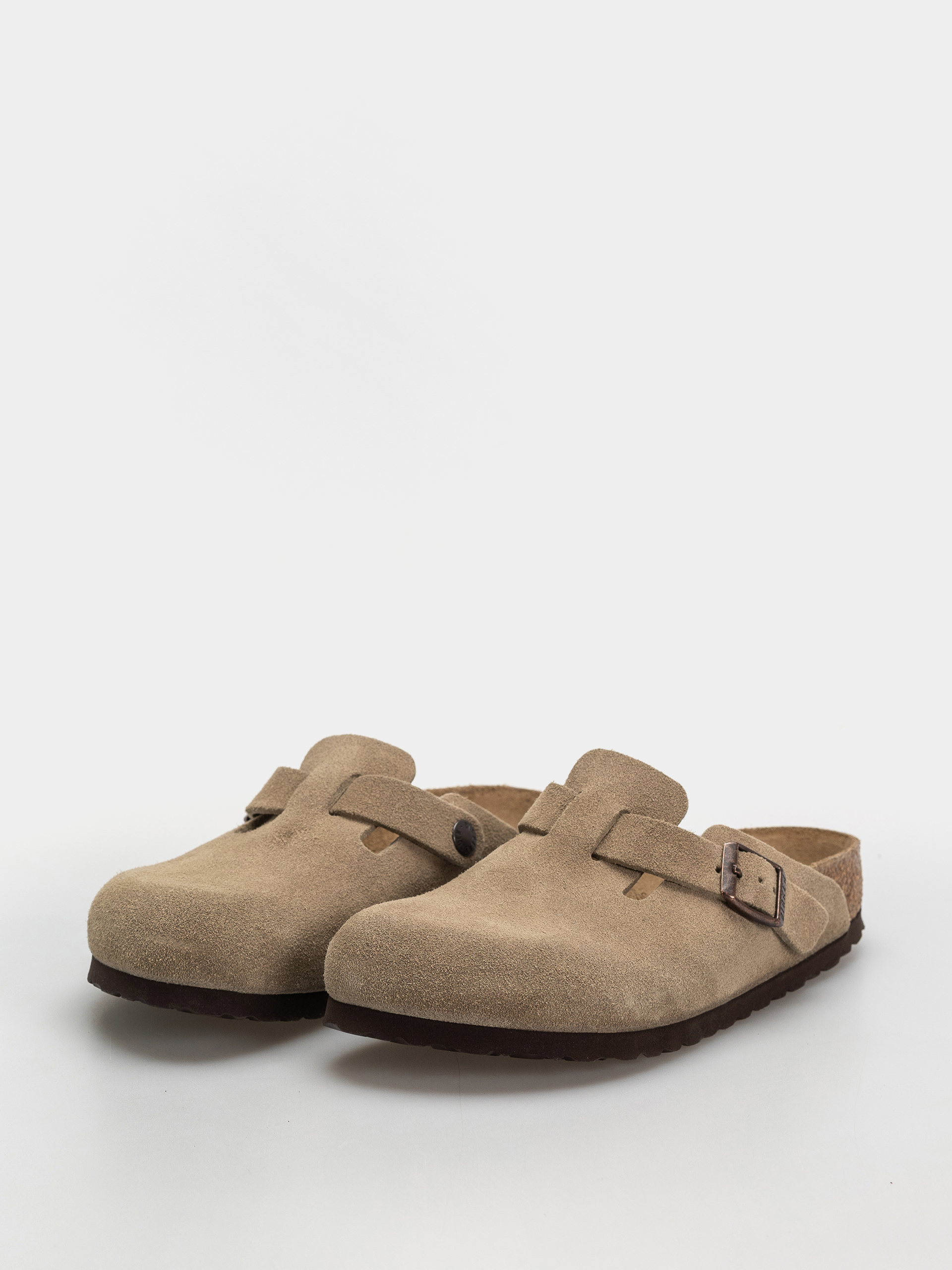 Plážovky Birkenstock Boston Suede Leather Narrow Wmn (taupe)