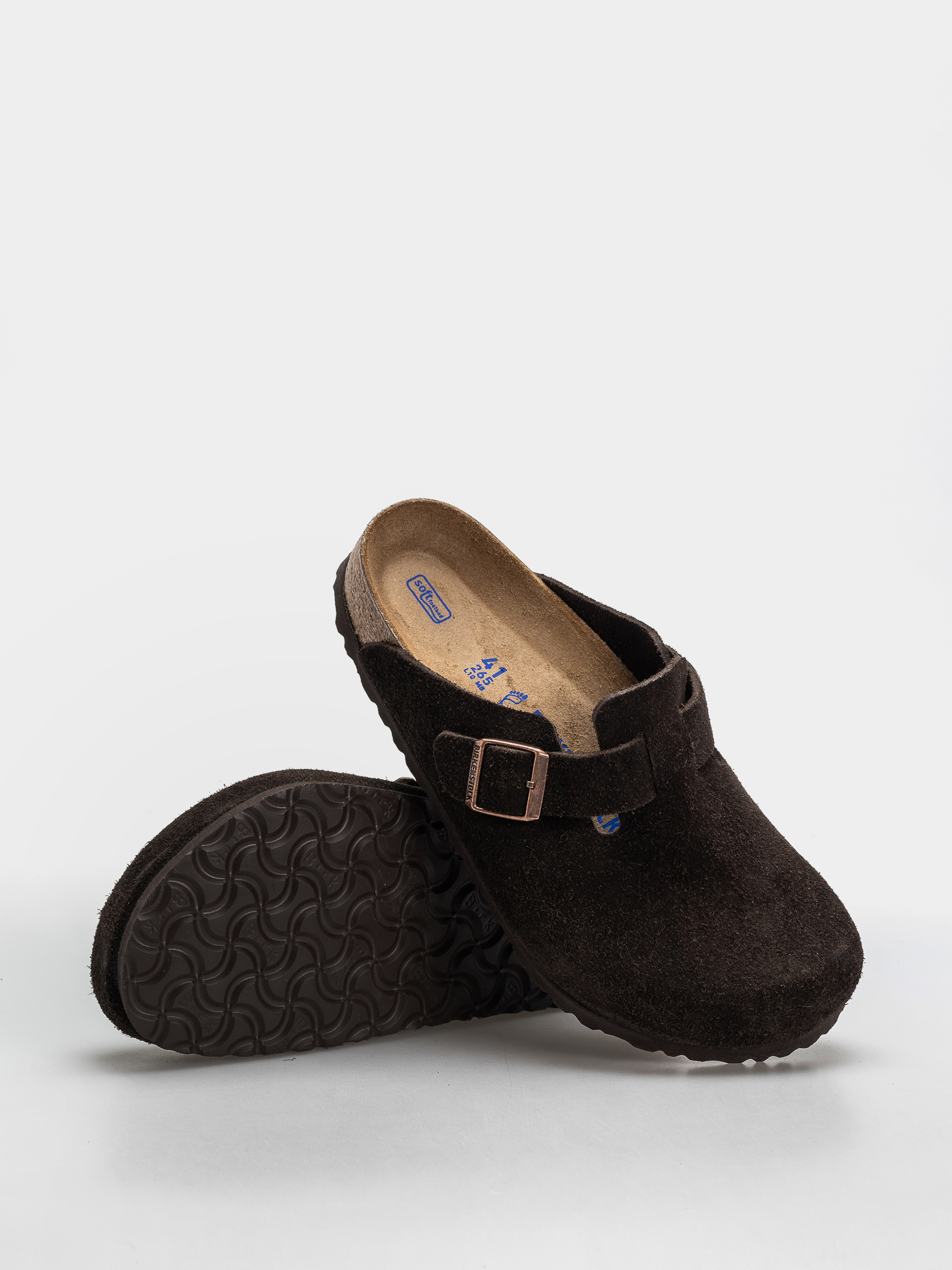 Plážovky Birkenstock Boston Suede Regular (mocha)