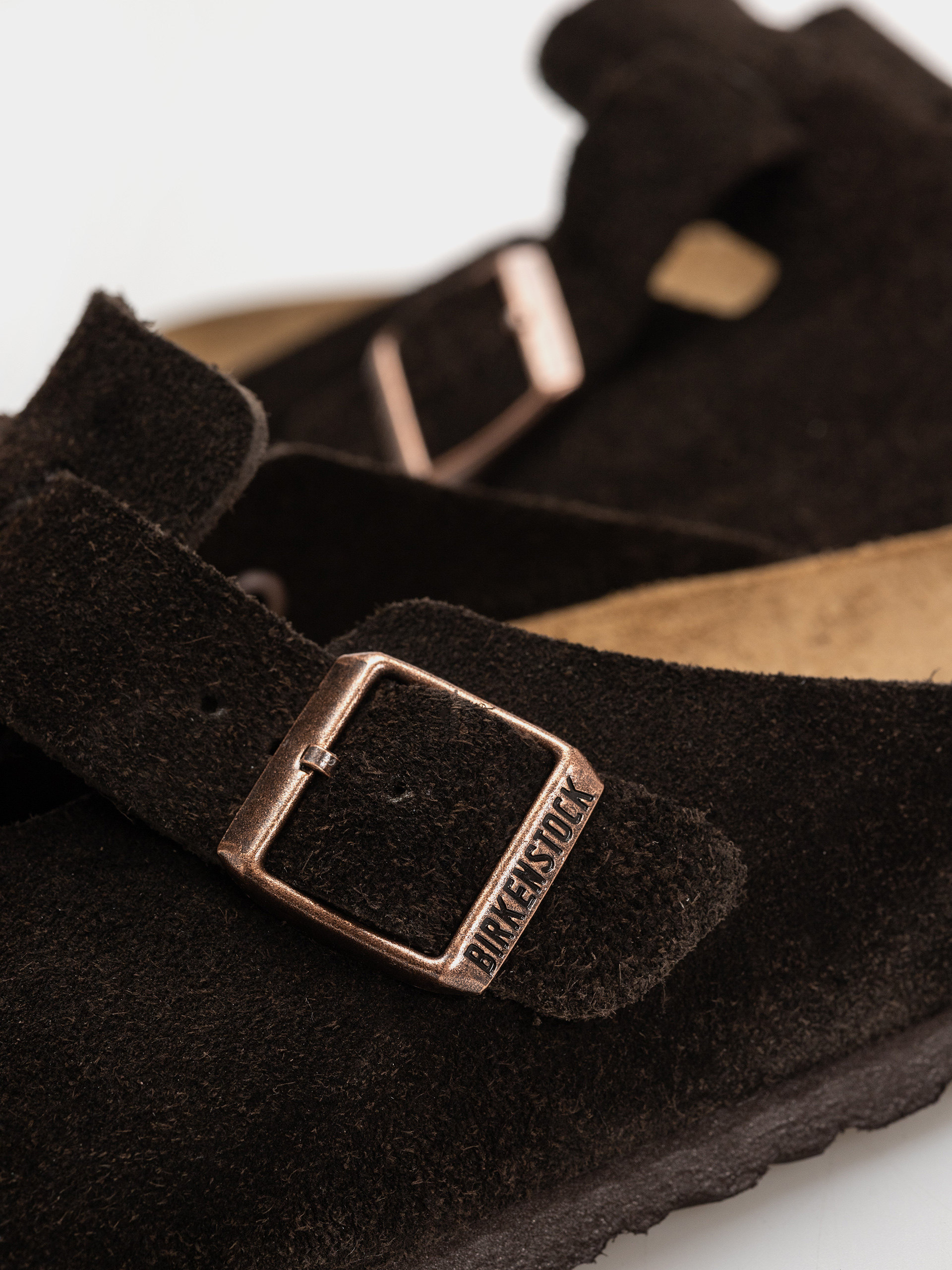 Plážovky Birkenstock Boston Suede Regular (mocha)
