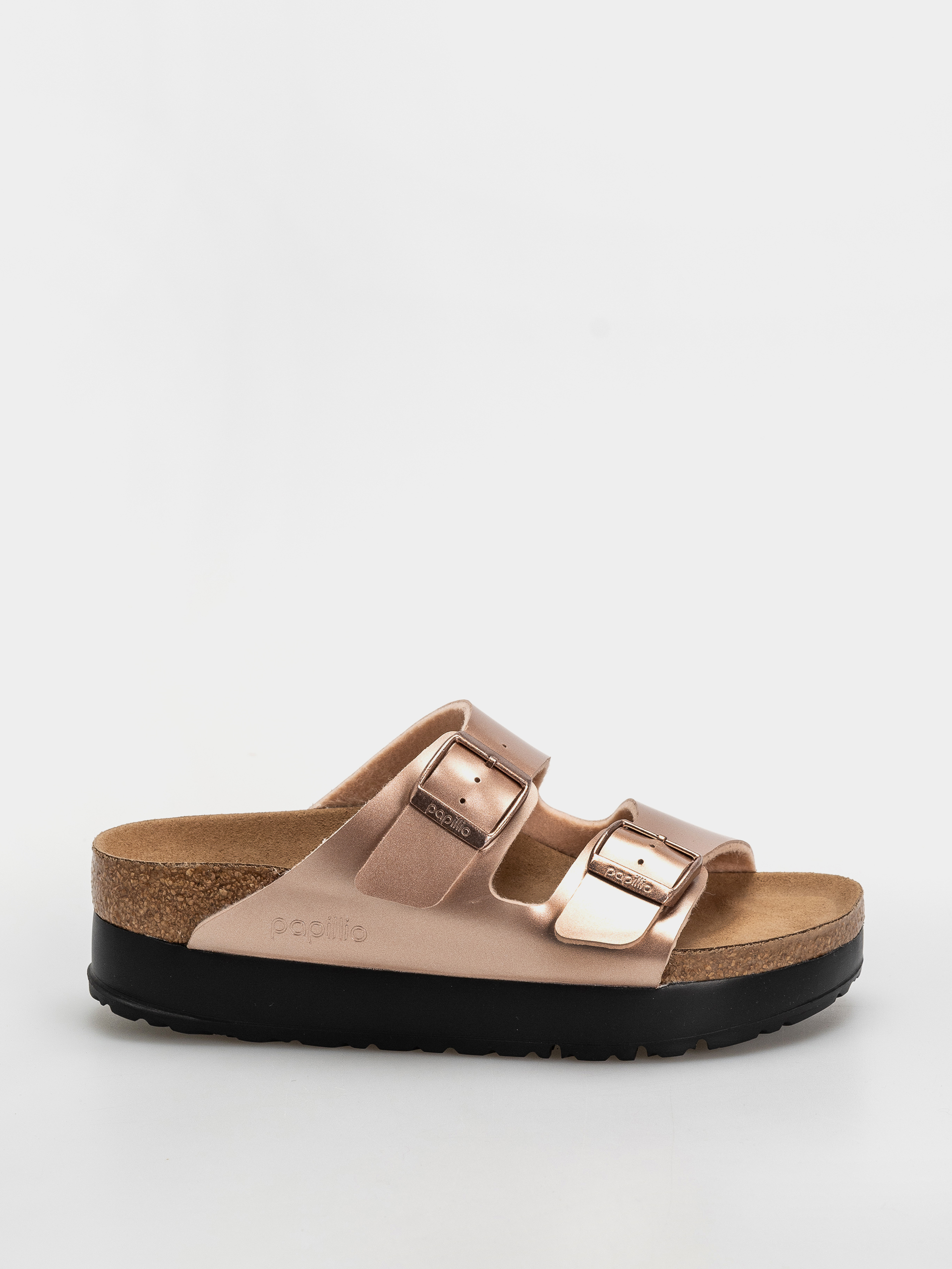 Plážovky Birkenstock Arizona Flex Platform Birko Flor Narrow Wmn (electric metallic copper)