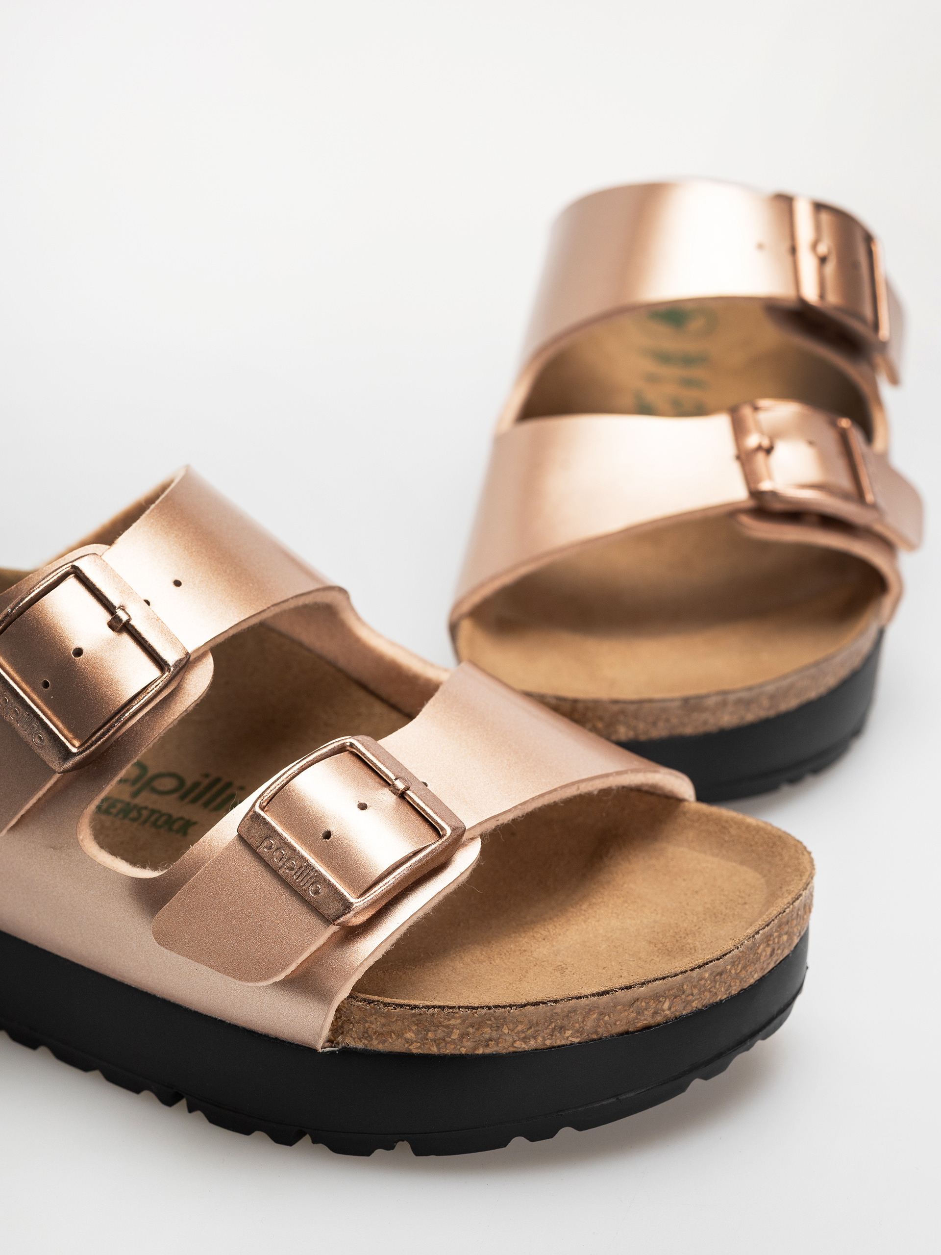 Plážovky Birkenstock Arizona Flex Platform Birko Flor Narrow Wmn (electric metallic copper)