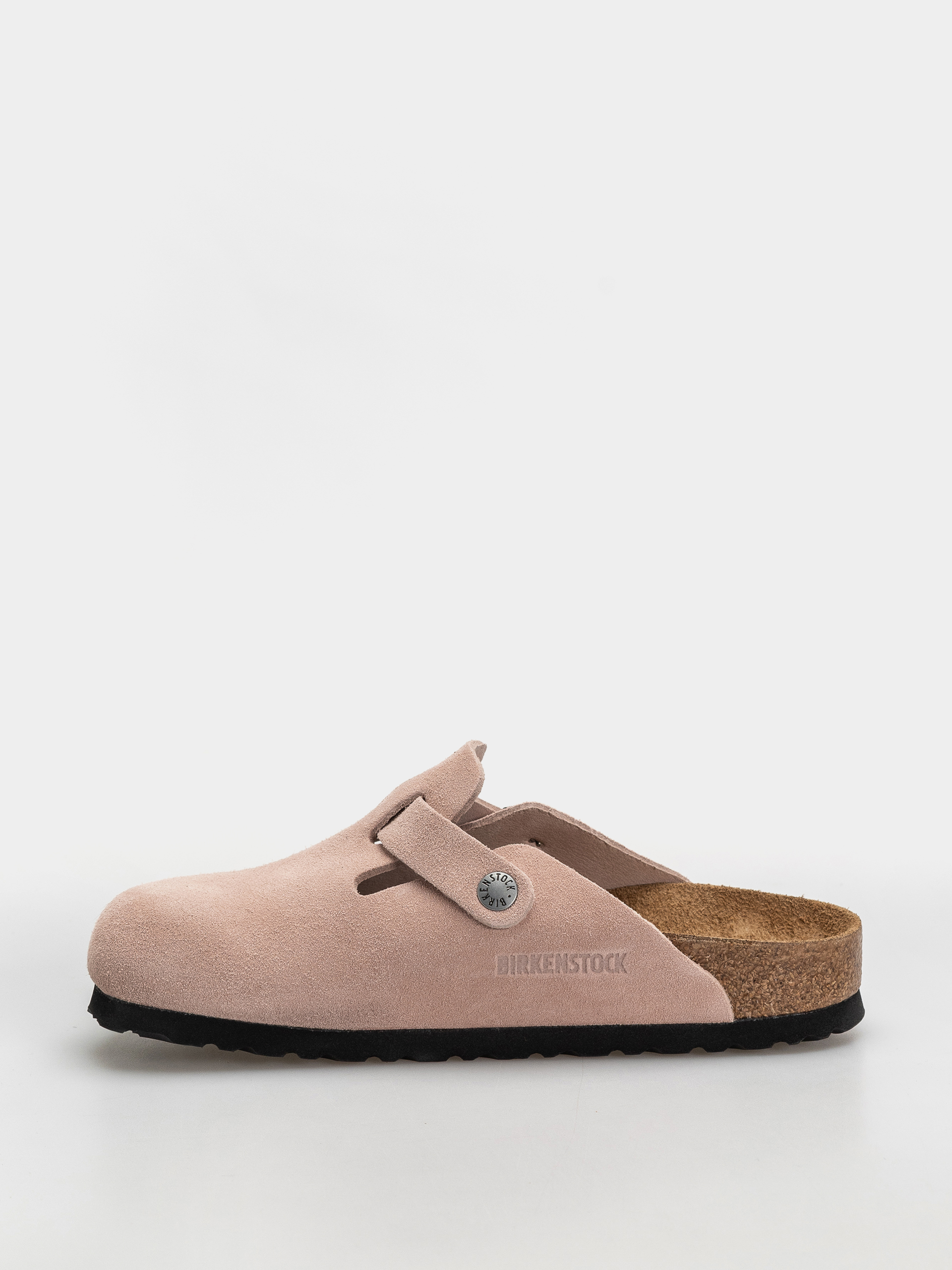 Plážovky Birkenstock Boston Suede Leather Narrow (pink clay)