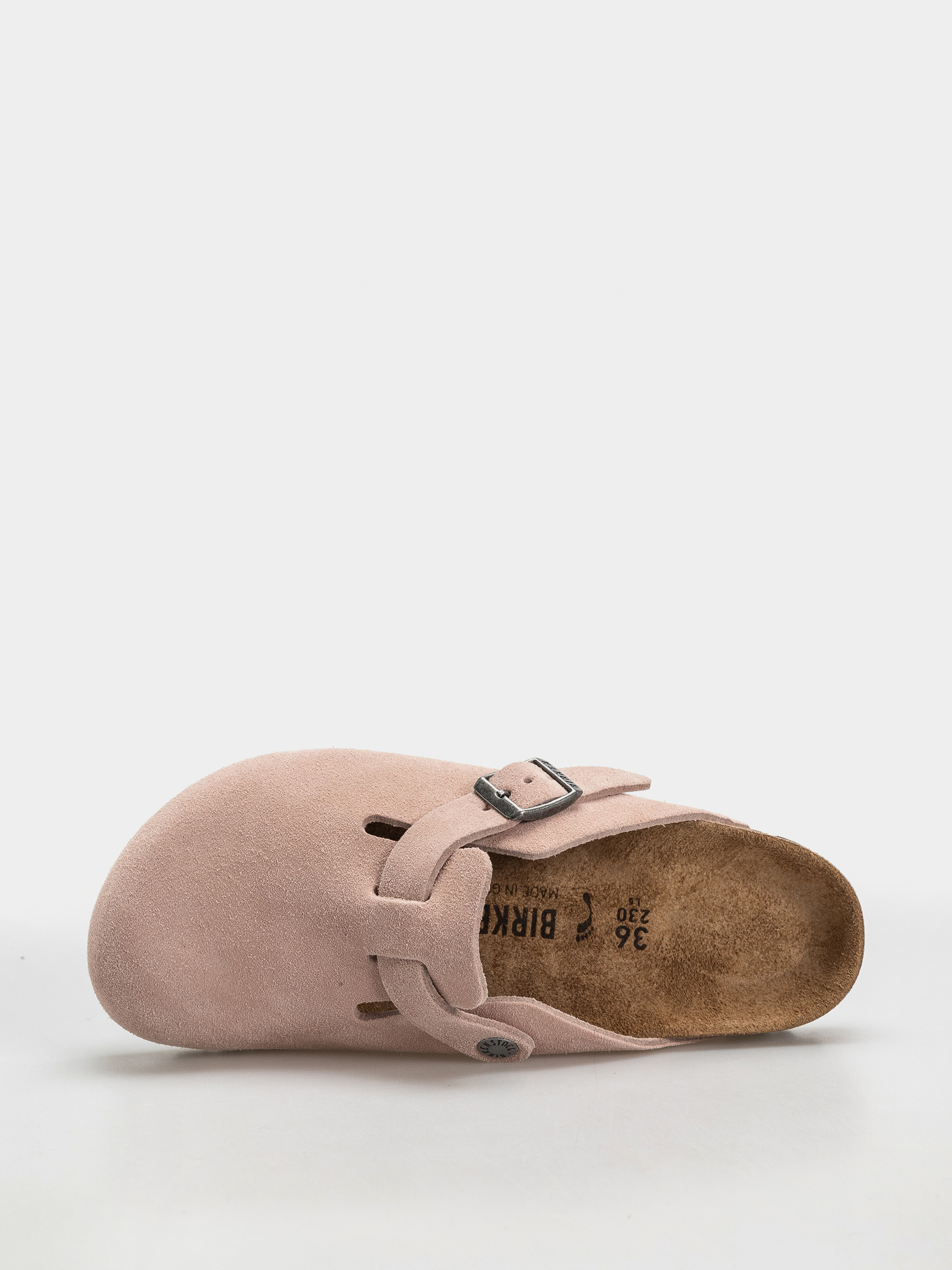 Plážovky Birkenstock Boston Suede Leather Narrow (pink clay)