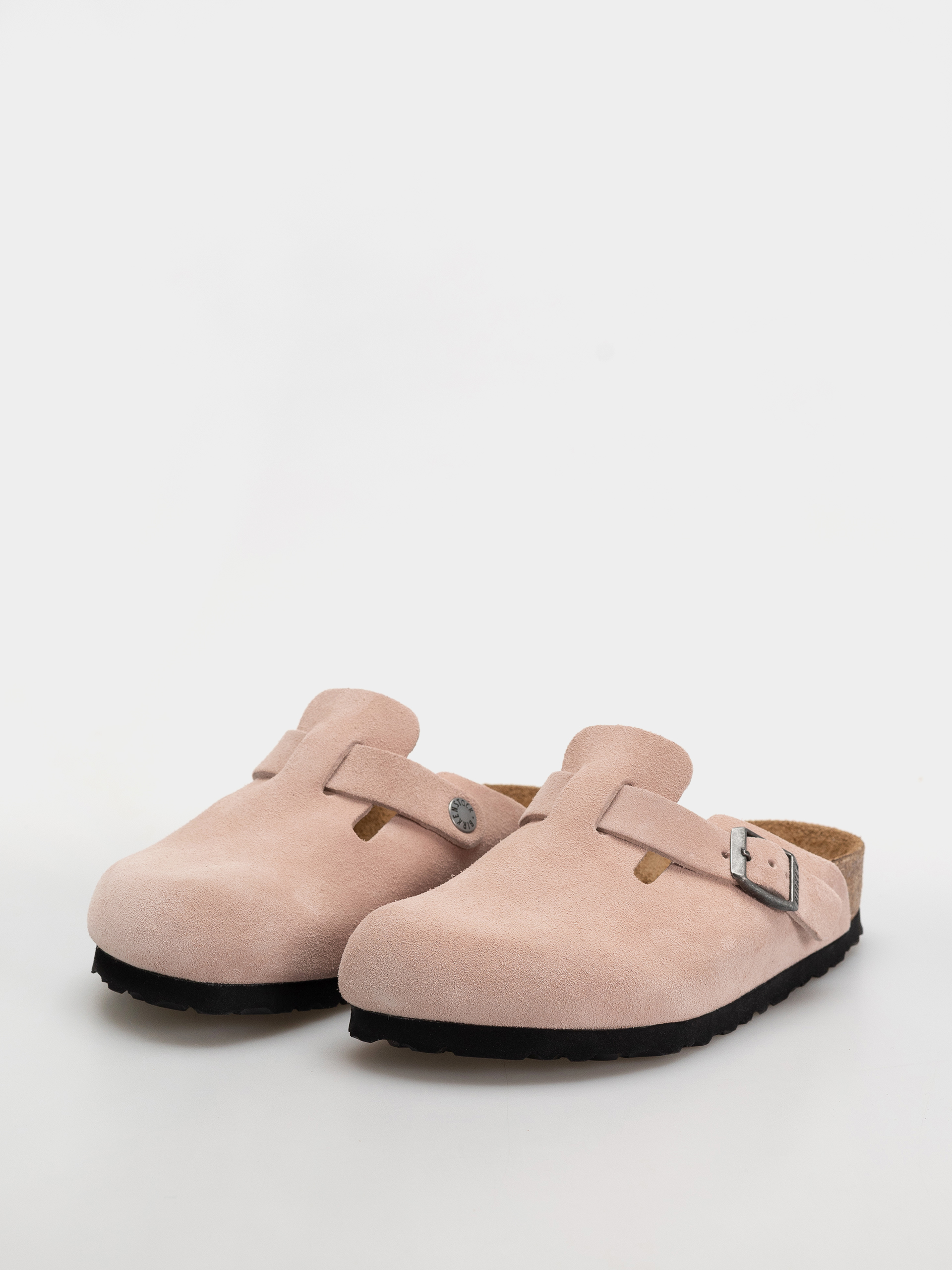 Plážovky Birkenstock Boston Suede Leather Narrow (pink clay)