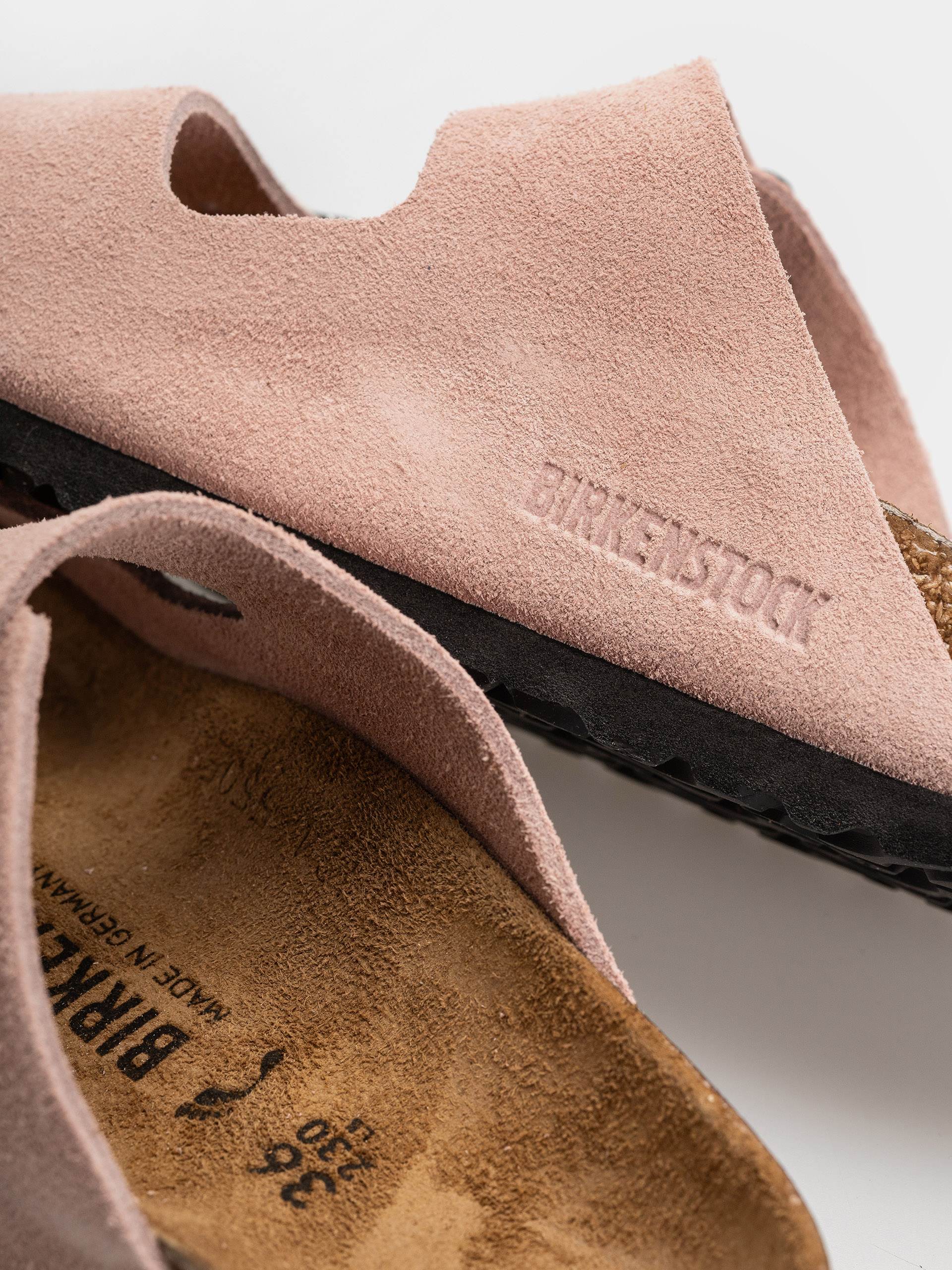 Plážovky Birkenstock Arizona Suede Leather Narrow (pink clay)