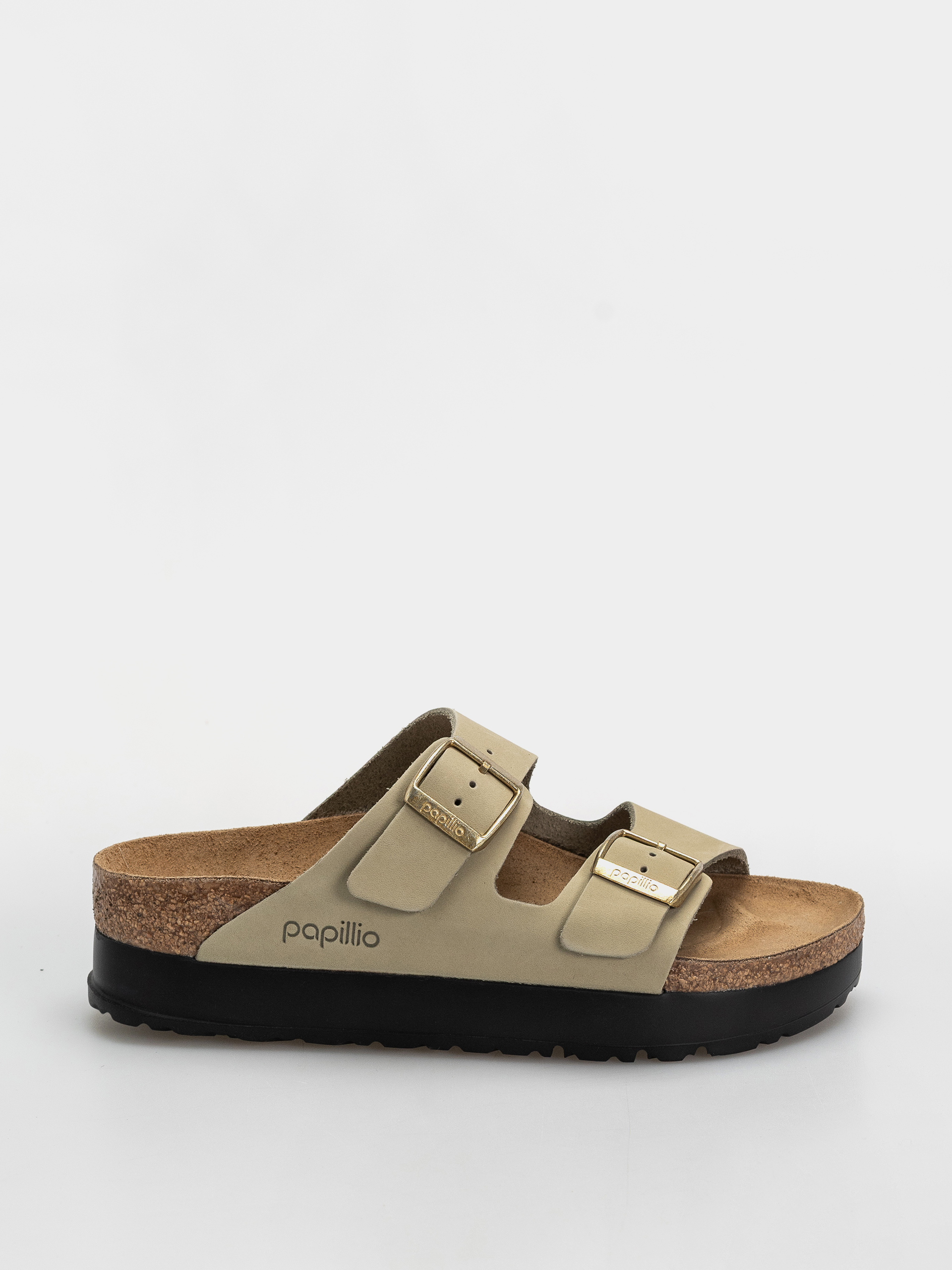 Plážovky Birkenstock Arizona Flex Platform Nubuck Leather Narrow Wmn