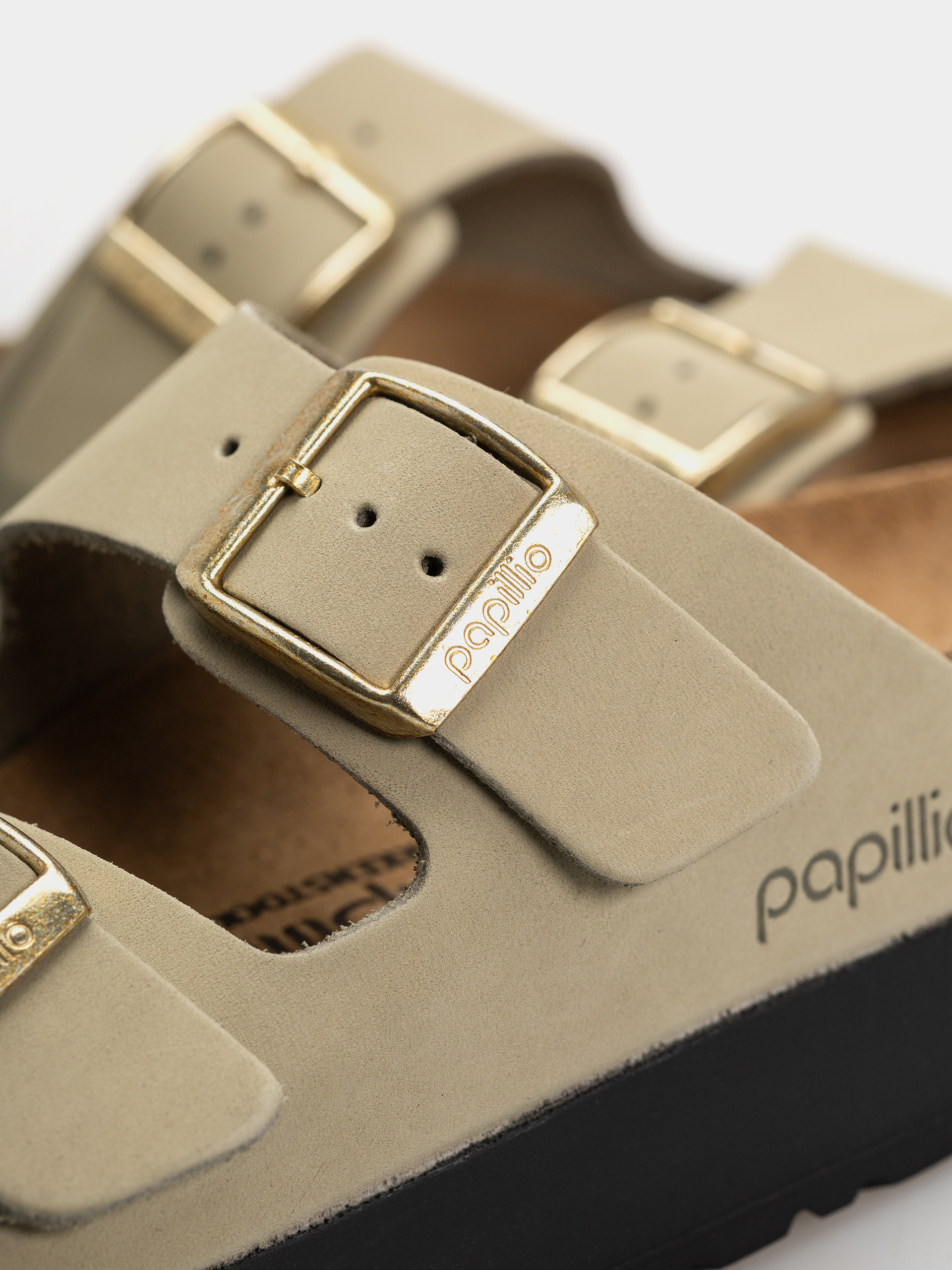 Plážovky Birkenstock Arizona Flex Platform Nubuck Leather Narrow Wmn (eucalyptus)